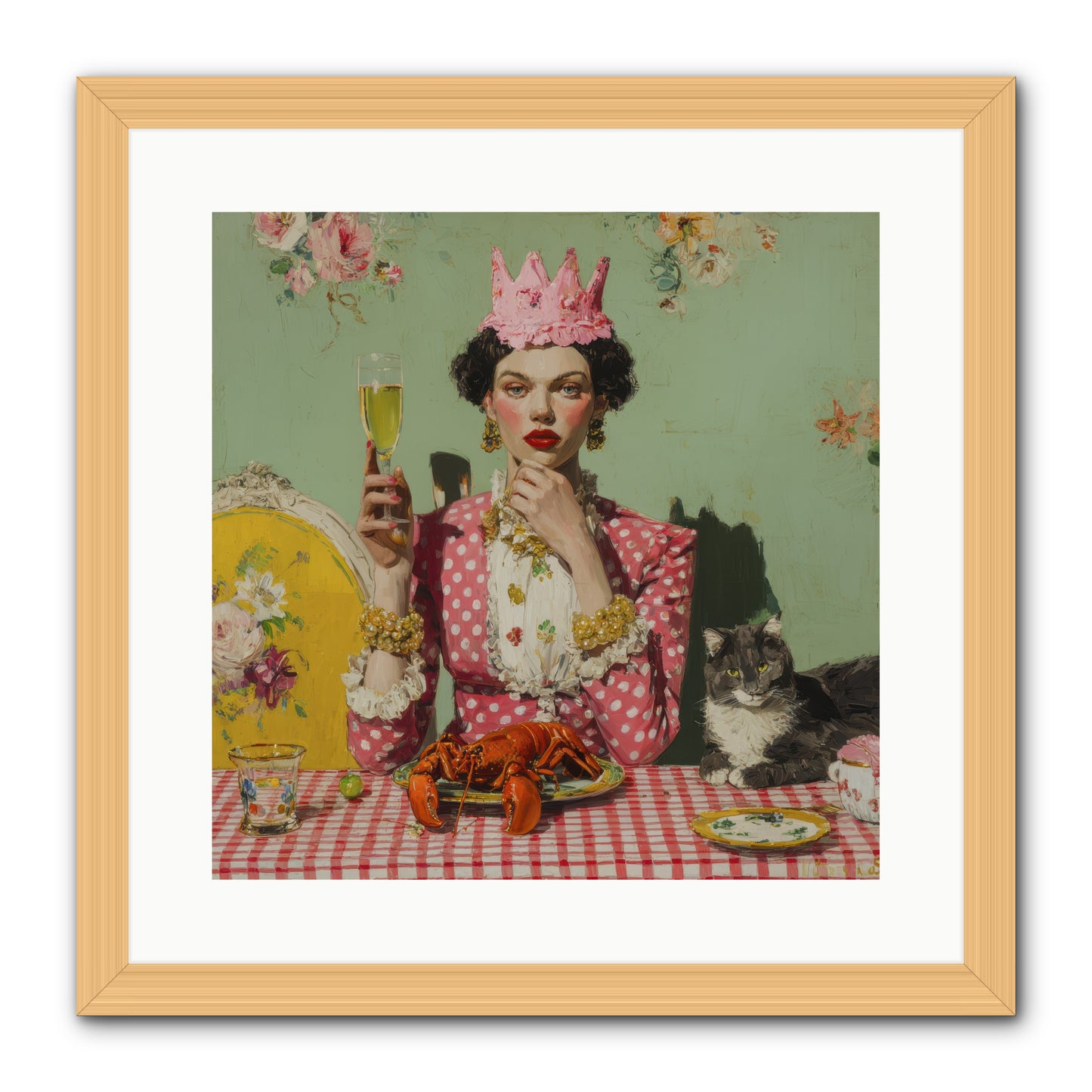 In Rooms of Gentle Rebellion -- Framed Print - Natural 16x16