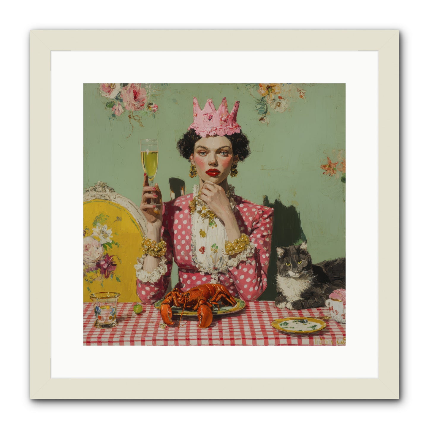 In Rooms of Gentle Rebellion -- Framed Print - White 16x16