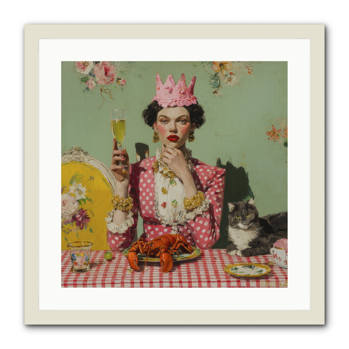 In Rooms of Gentle Rebellion -- Framed Print - White 20x20