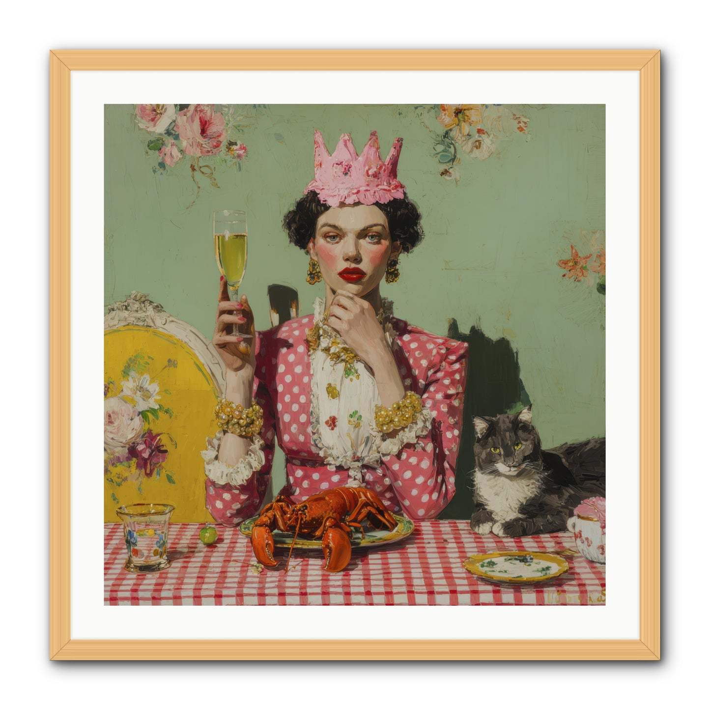In Rooms of Gentle Rebellion -- Framed Print - Natural 30x30