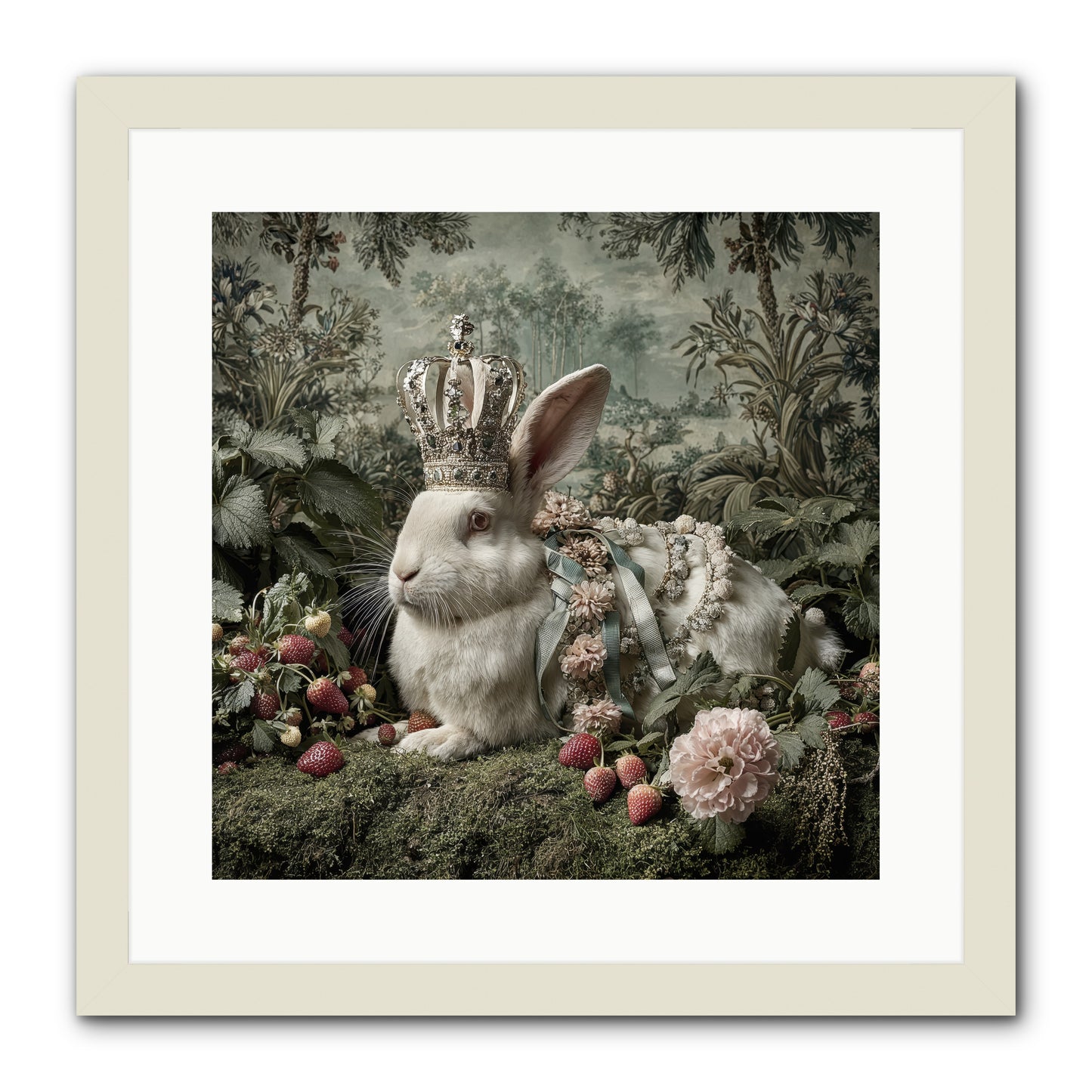 In Rooms of Golden Joy -- Framed Print - White 16x16