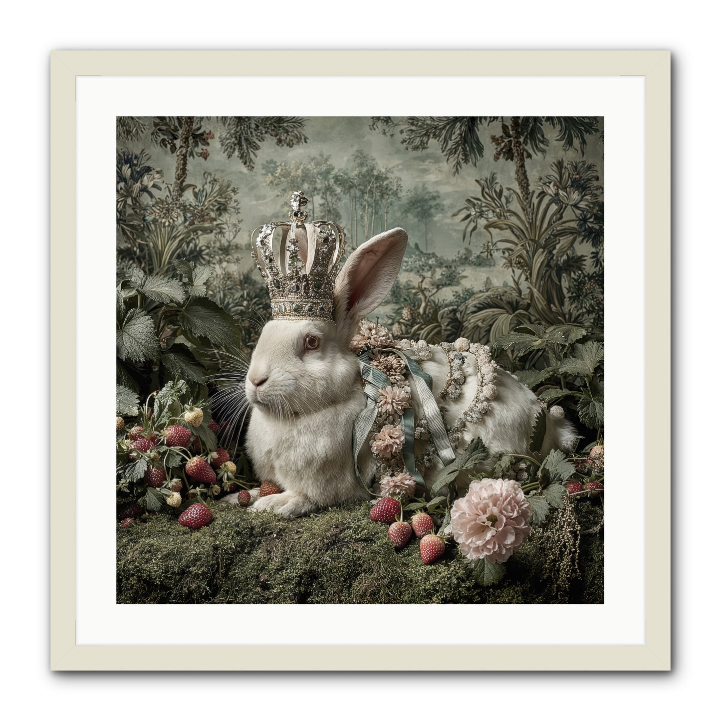 In Rooms of Golden Joy -- Framed Print - White 24x24
