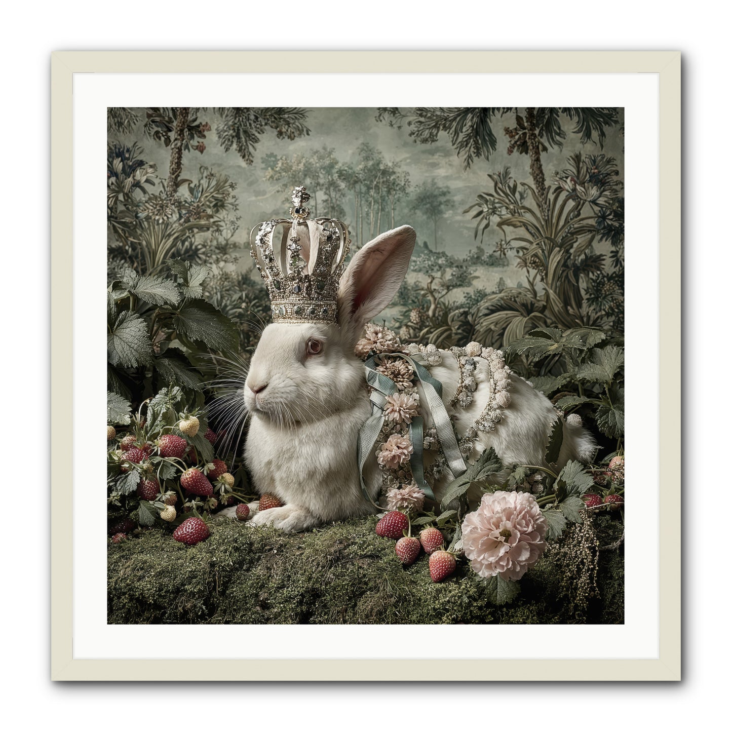 In Rooms of Golden Joy -- Framed Print - White 30x30