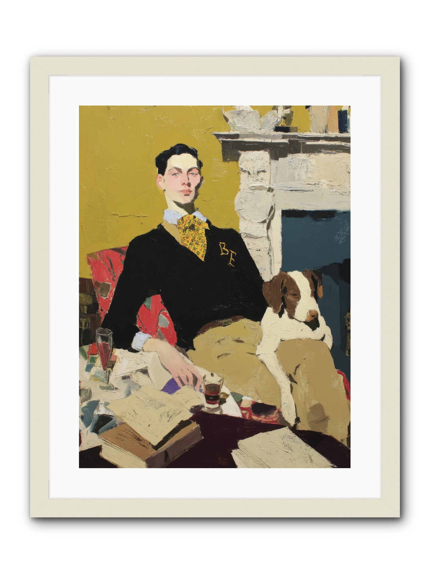 In Rooms of Quiet Waiting -- Framed Print - White 18x24