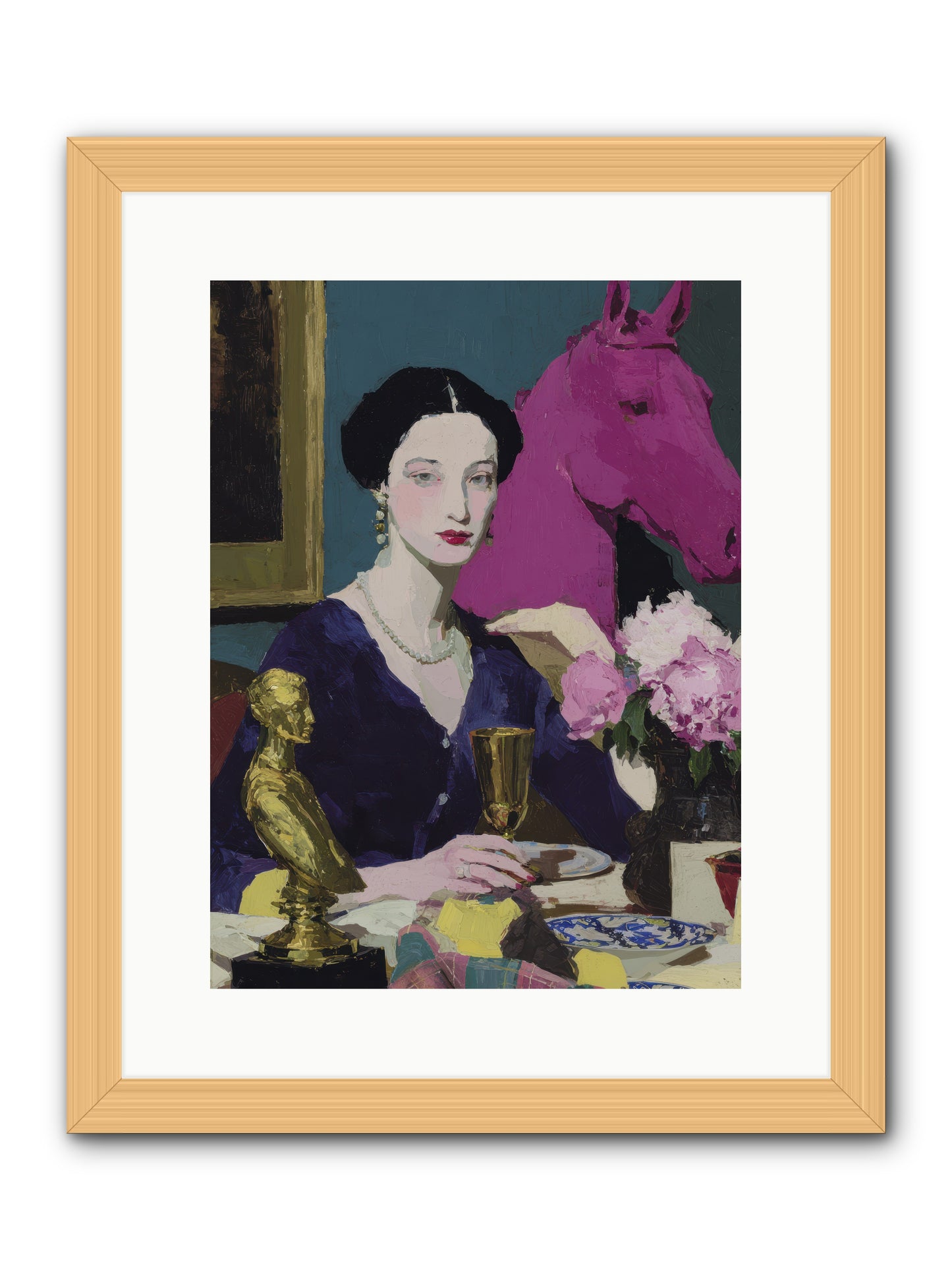 In Shadows of Silk -- Framed Print - Natural 12x16