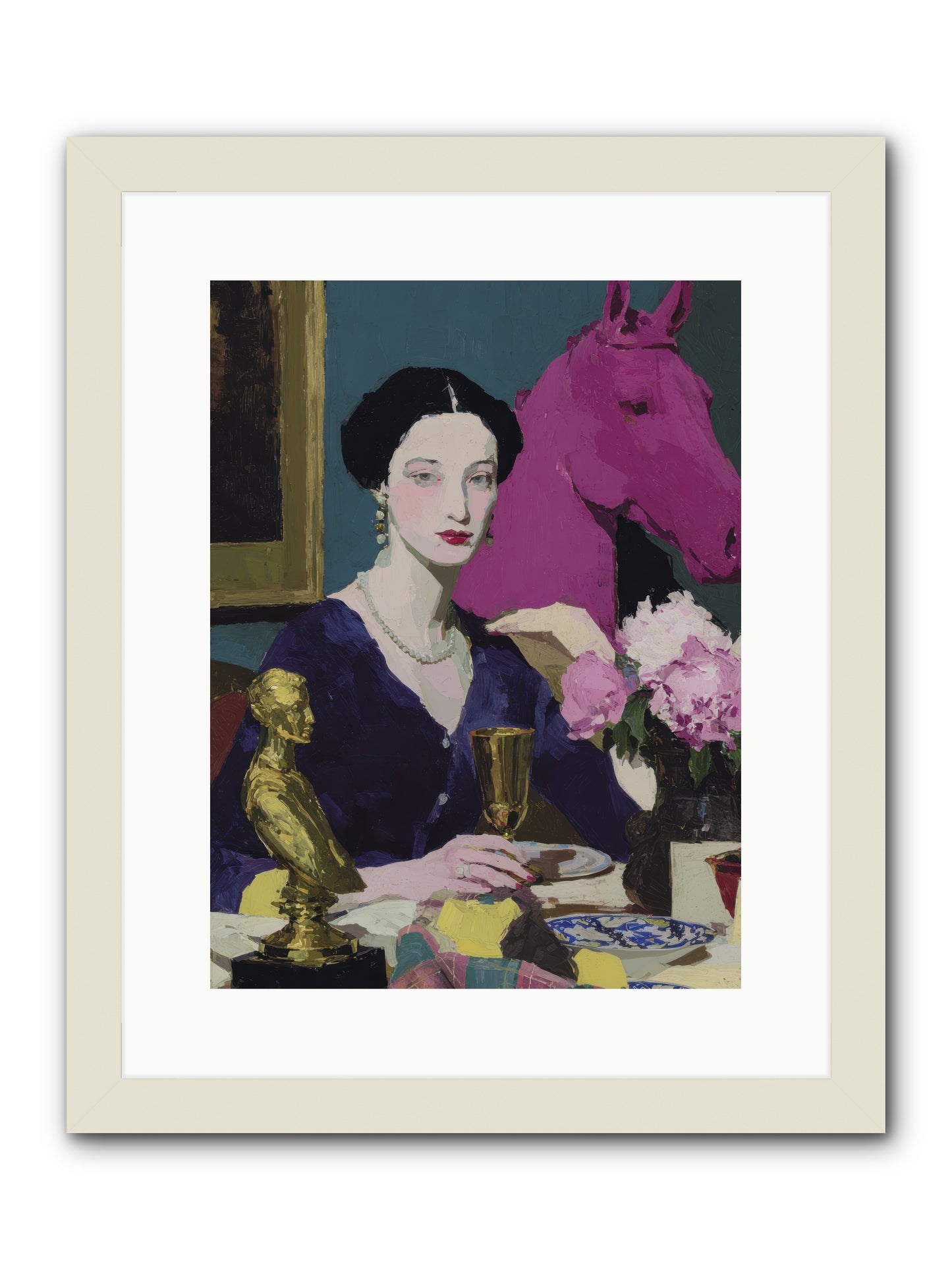 In Shadows of Silk -- Framed Print - White 12x16