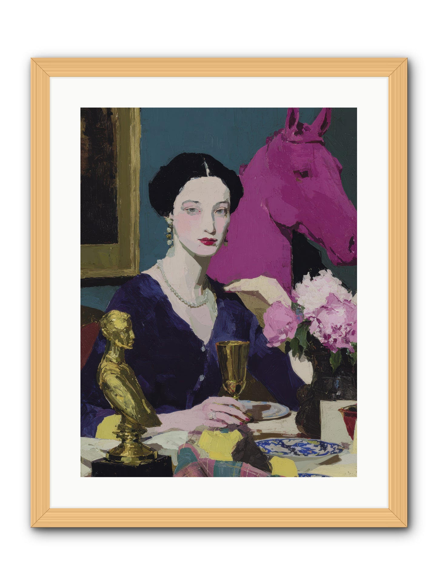 In Shadows of Silk -- Framed Print - Natural 18x24