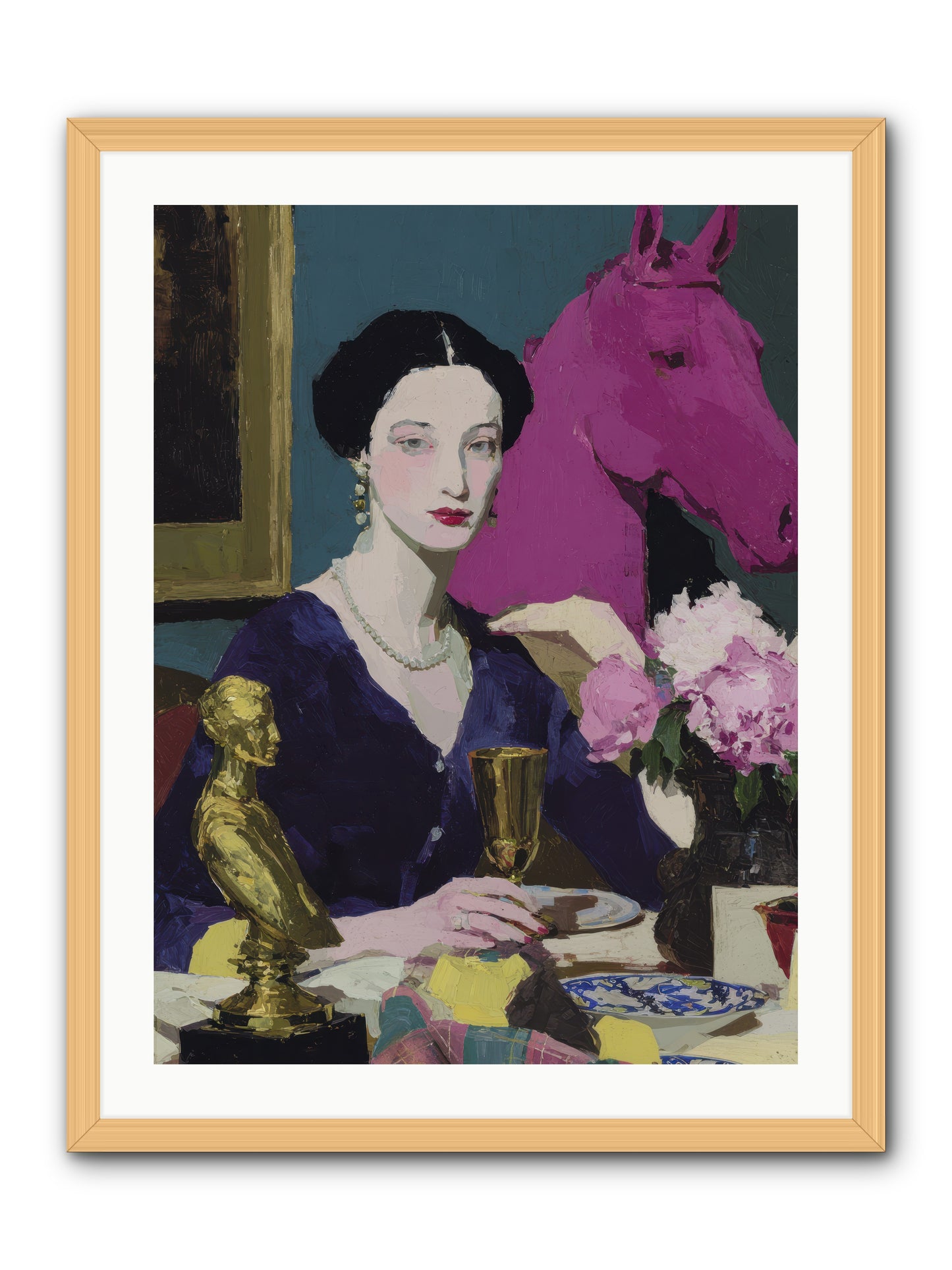 In Shadows of Silk -- Framed Print - Natural 24x32