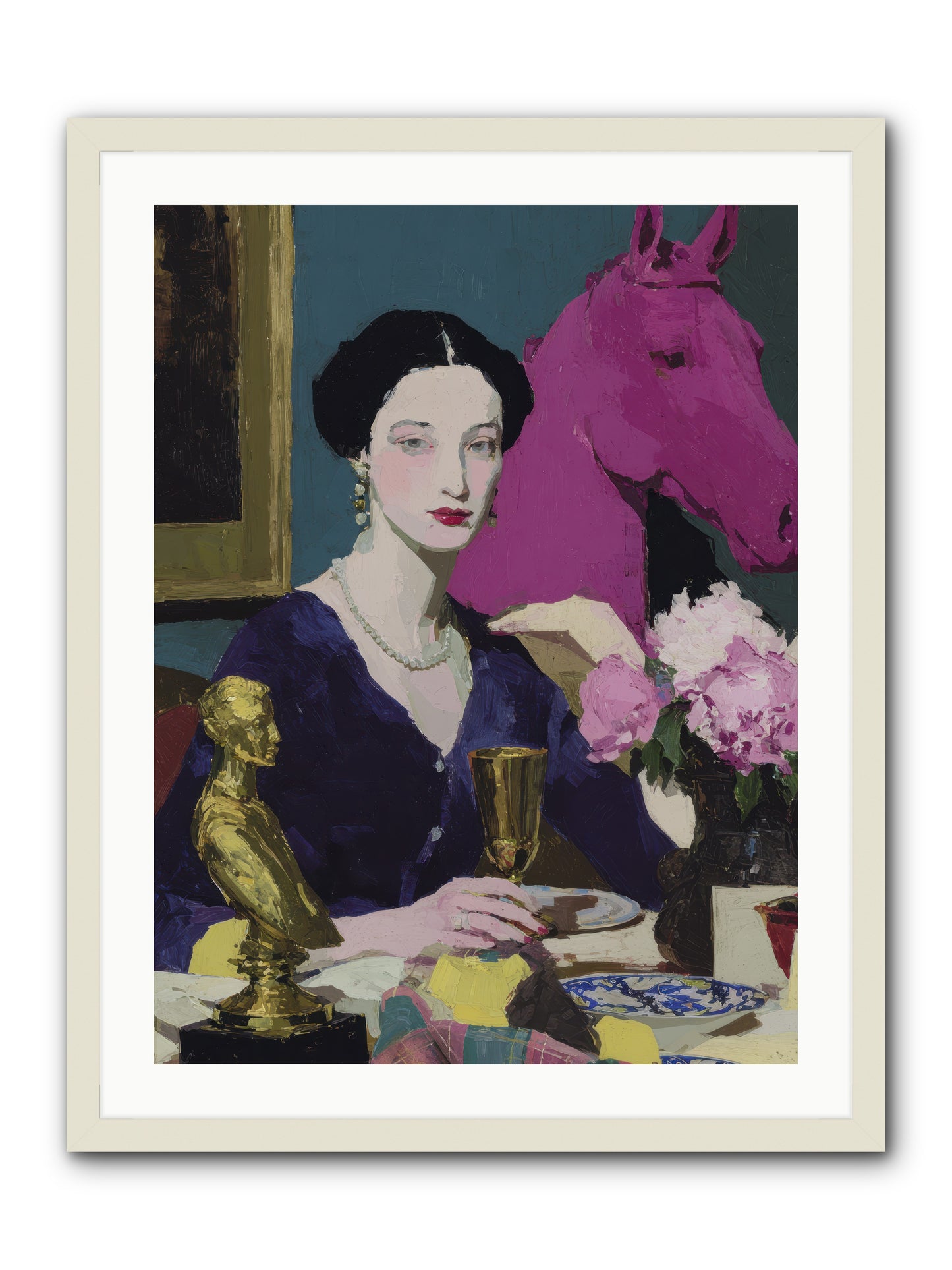 In Shadows of Silk -- Framed Print - White 24x32