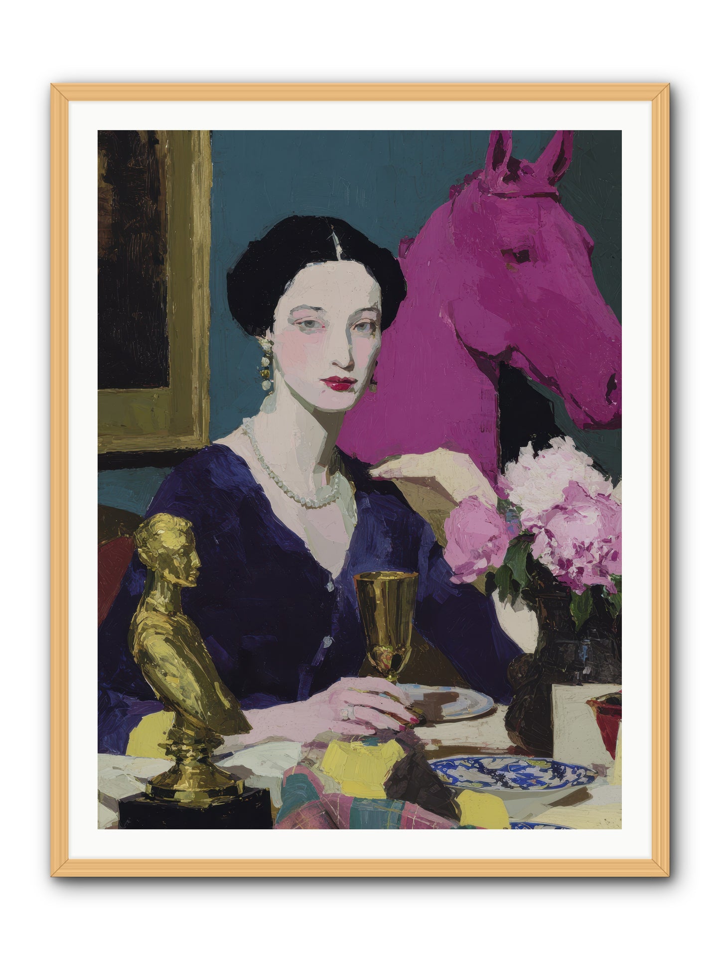 In Shadows of Silk -- Framed Print - Natural 36x48