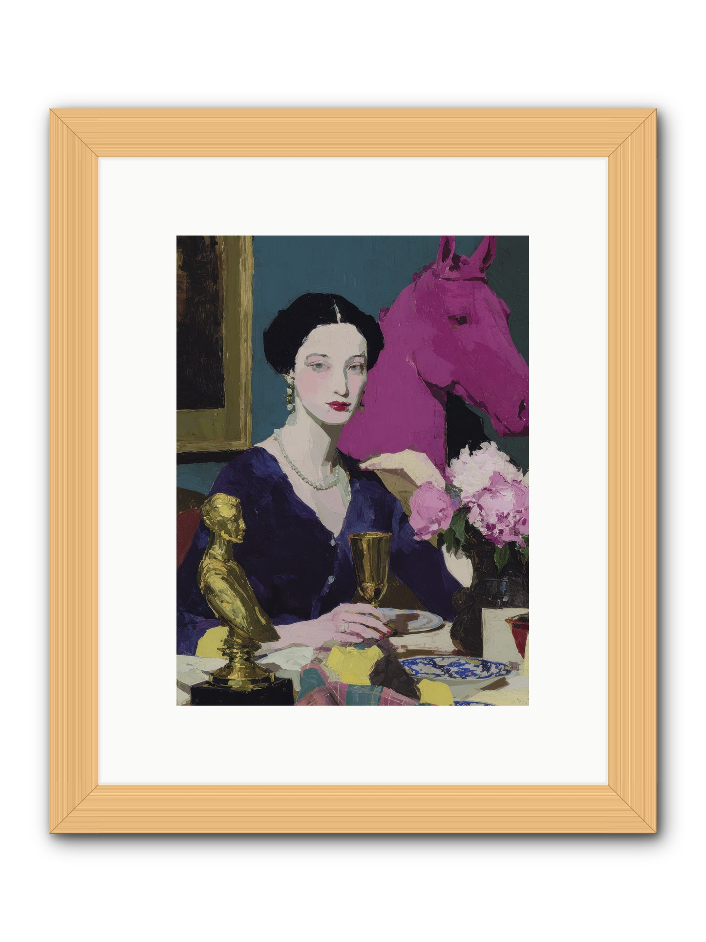 In Shadows of Silk -- Framed Print - Natural 9x12