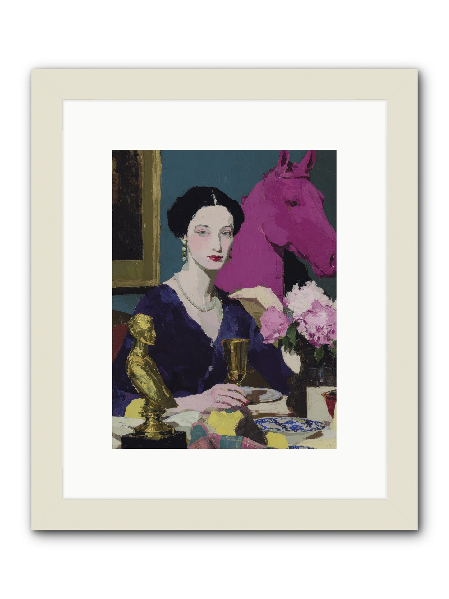 In Shadows of Silk -- Framed Print - White 9x12