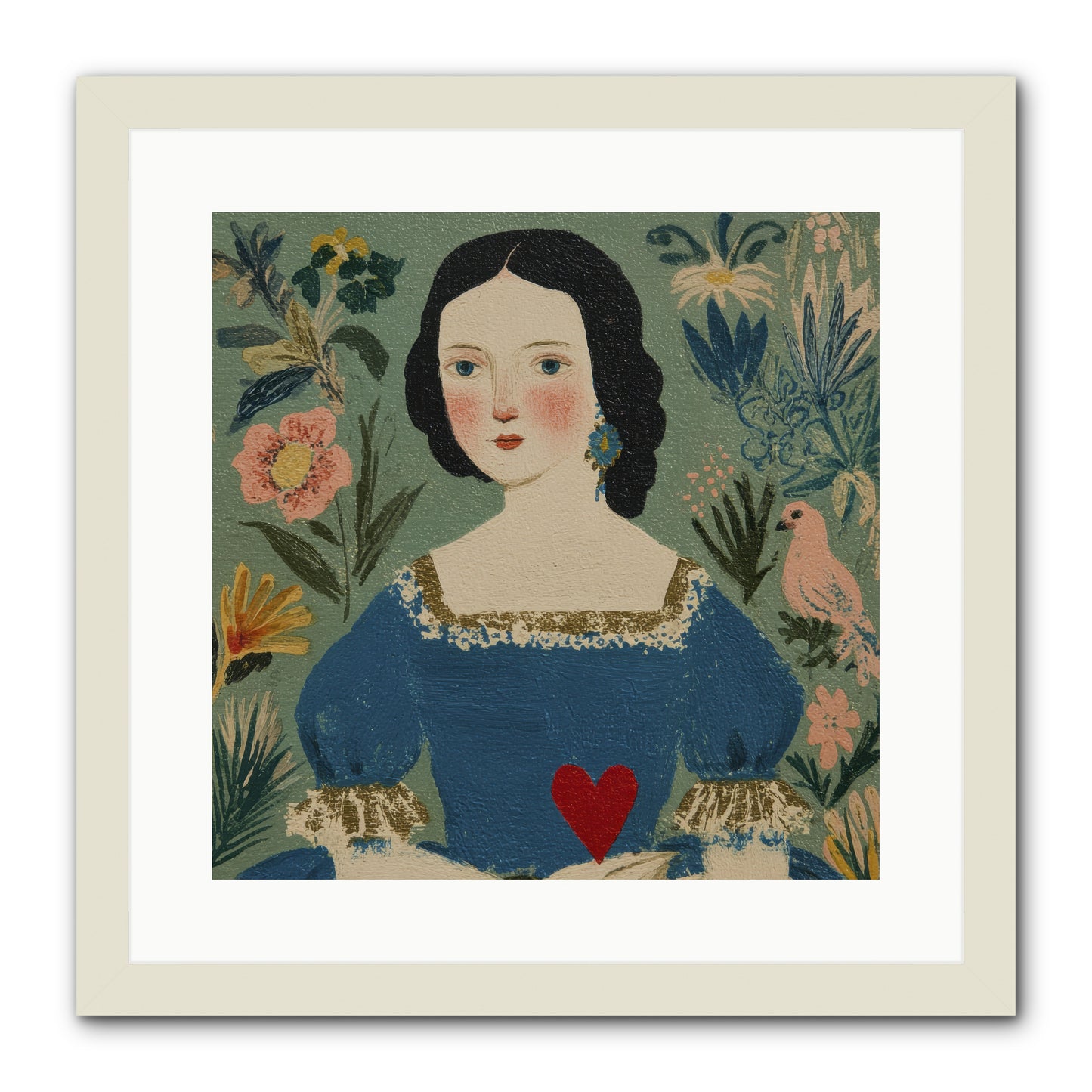 In The Garden Of Lasting Bonds -- Framed Print - White 16x16