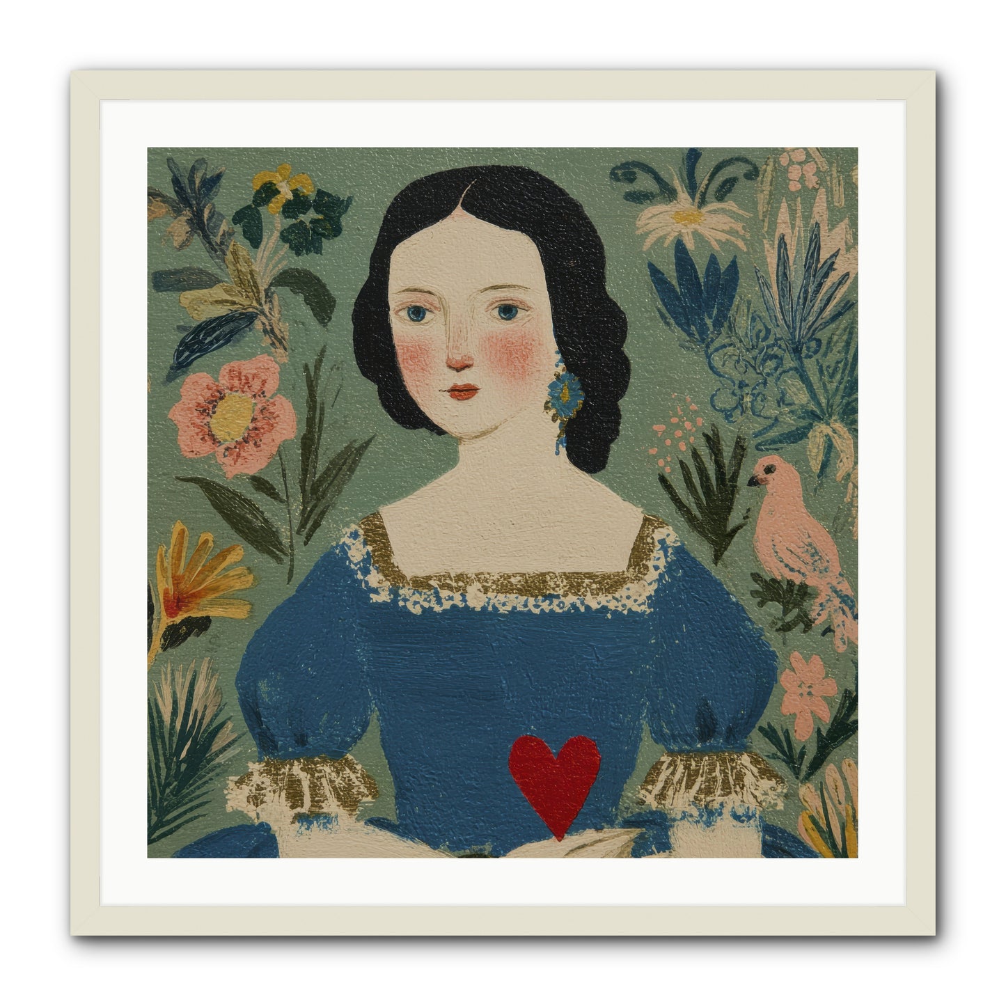 In The Garden Of Lasting Bonds -- Framed Print - White 30x30