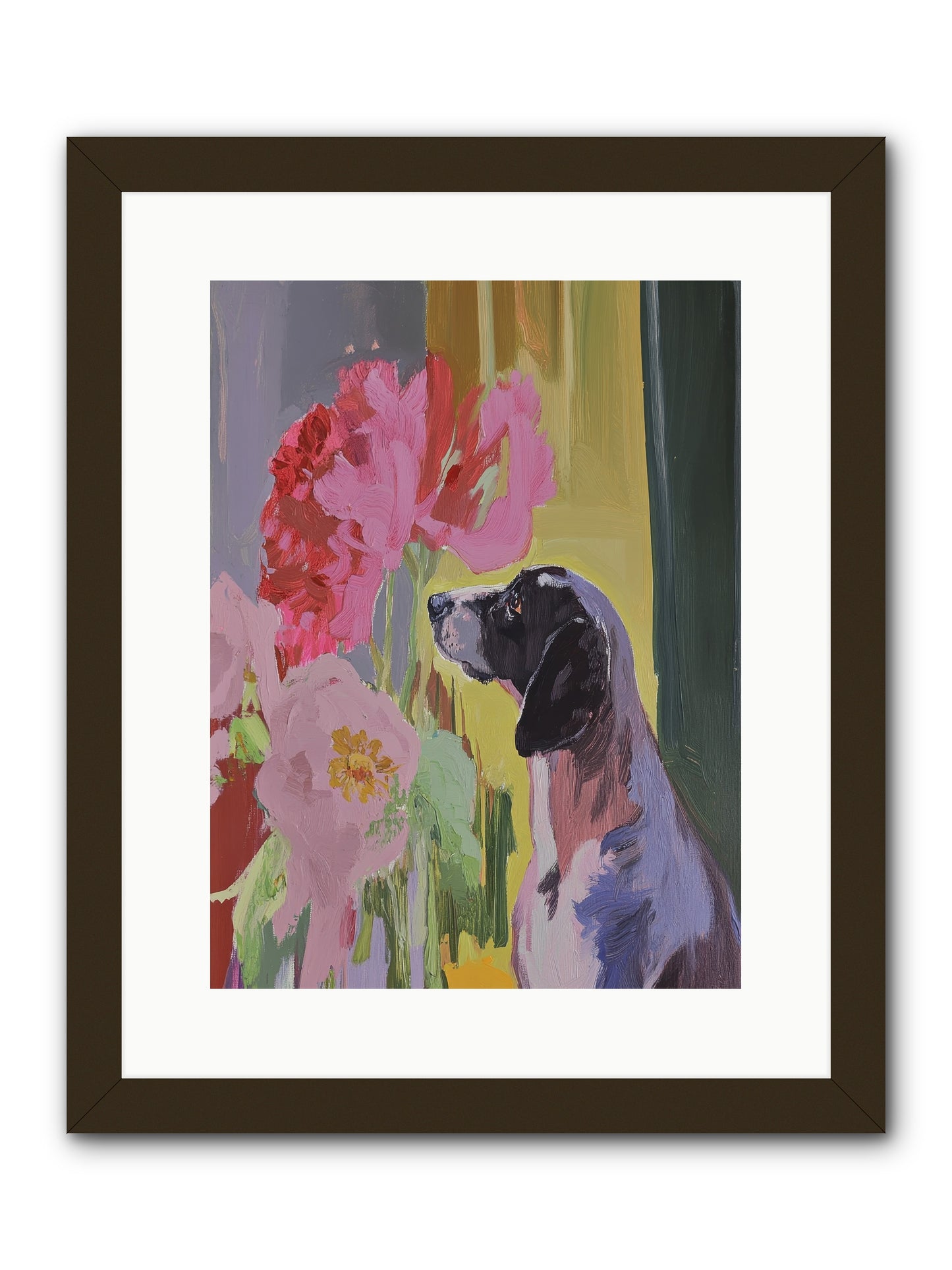 In The Moonflower Garden -- Framed Print - Black 12x16