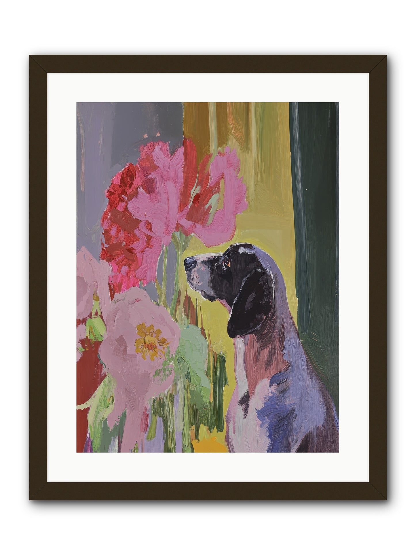 In The Moonflower Garden -- Framed Print - Black 18x24