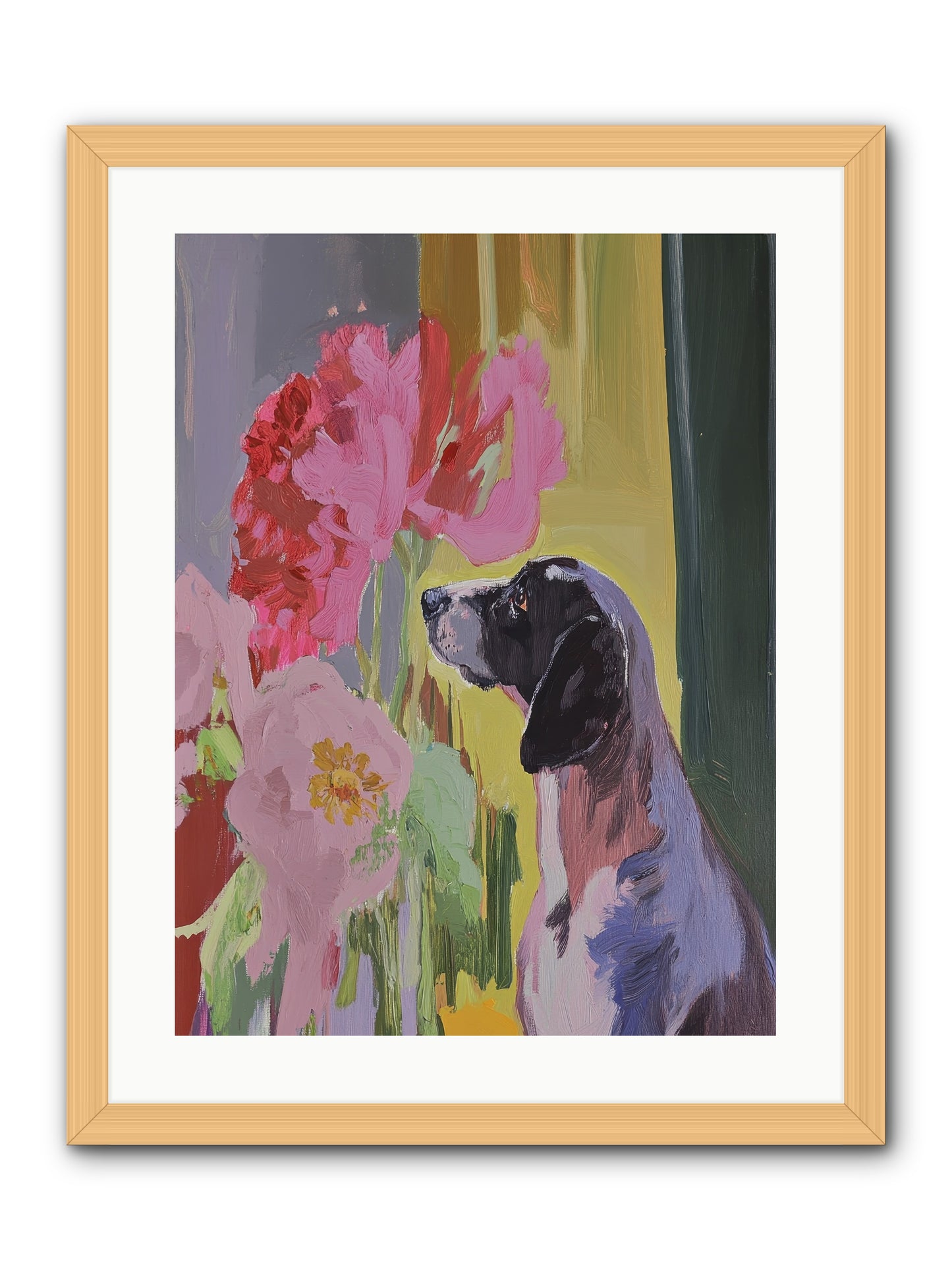 In The Moonflower Garden -- Framed Print - Natural 18x24