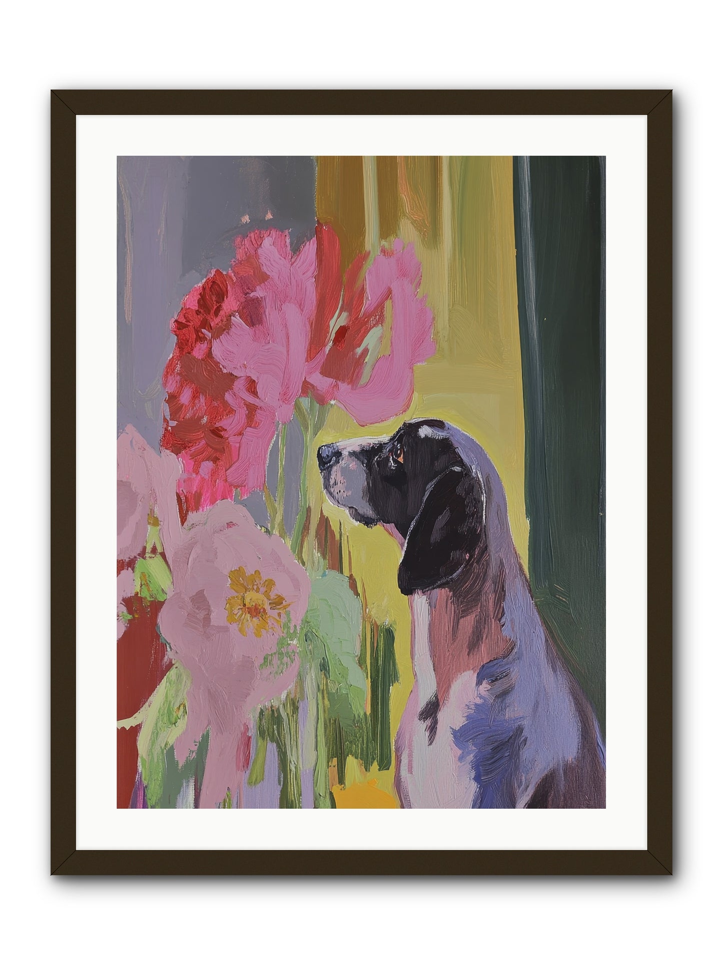 In The Moonflower Garden -- Framed Print - Black 24x32