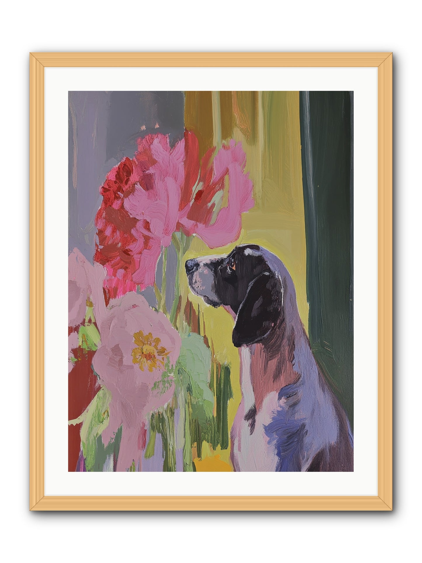 In The Moonflower Garden -- Framed Print - Natural 24x32