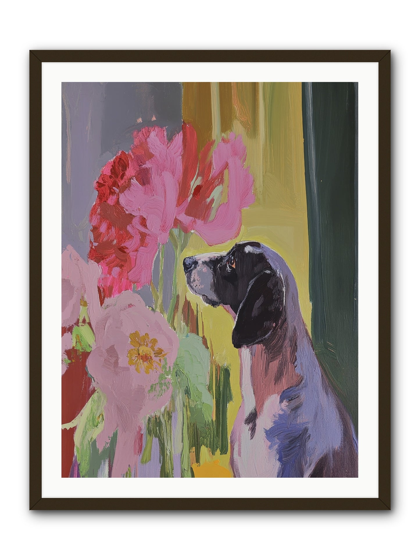 In The Moonflower Garden -- Framed Print - Black 30x40