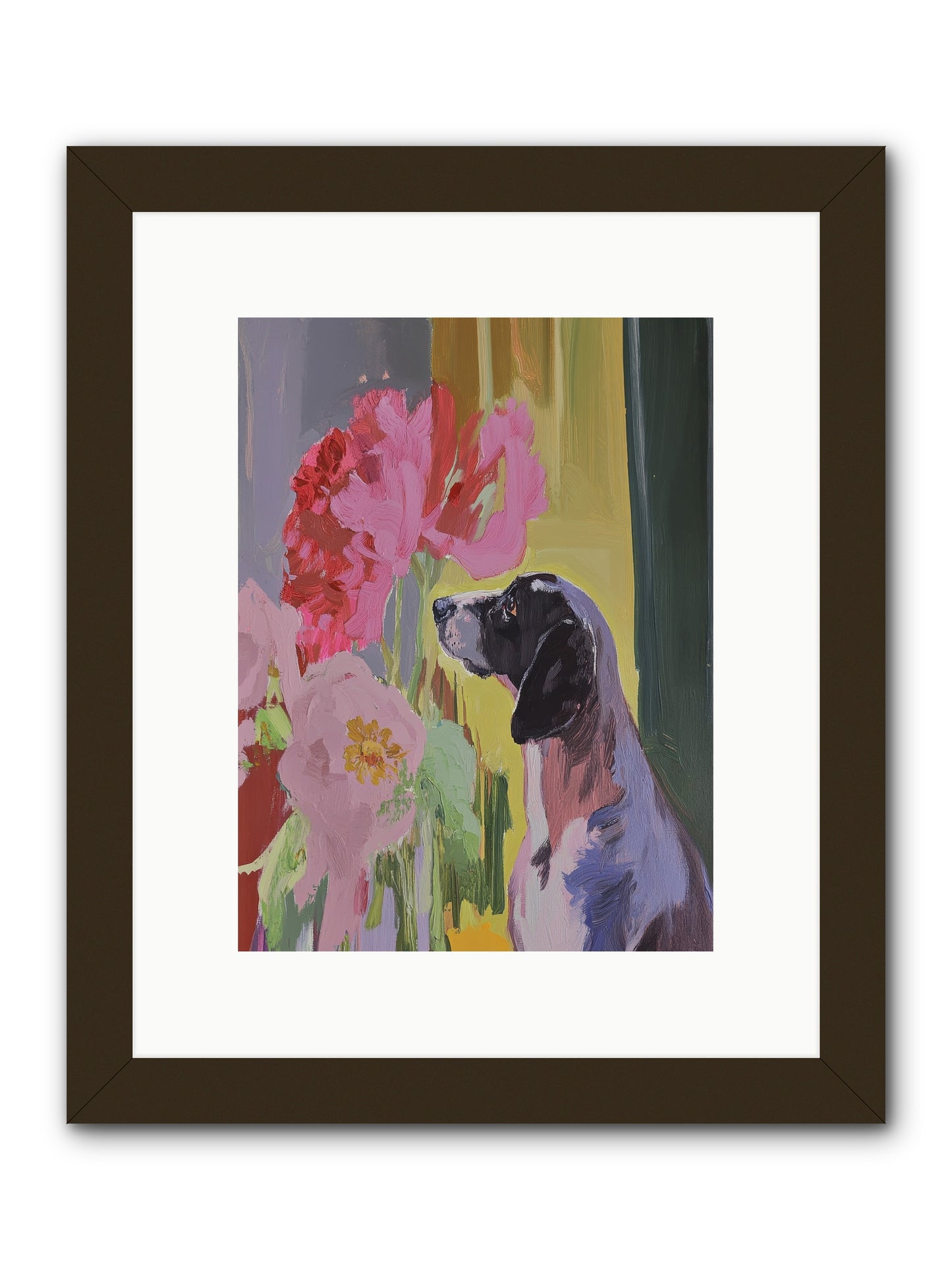 In The Moonflower Garden -- Framed Print - Black 9x12