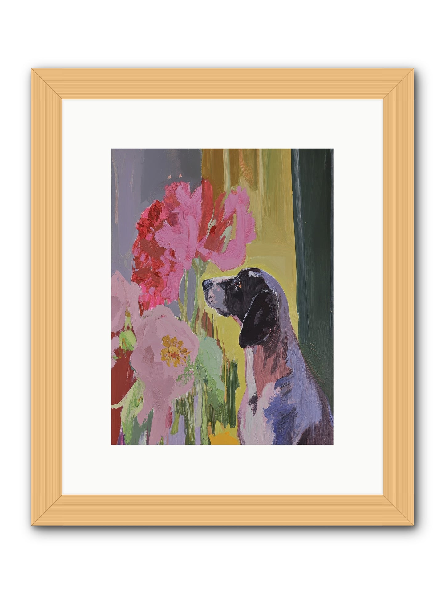 In The Moonflower Garden -- Framed Print - Natural 9x12