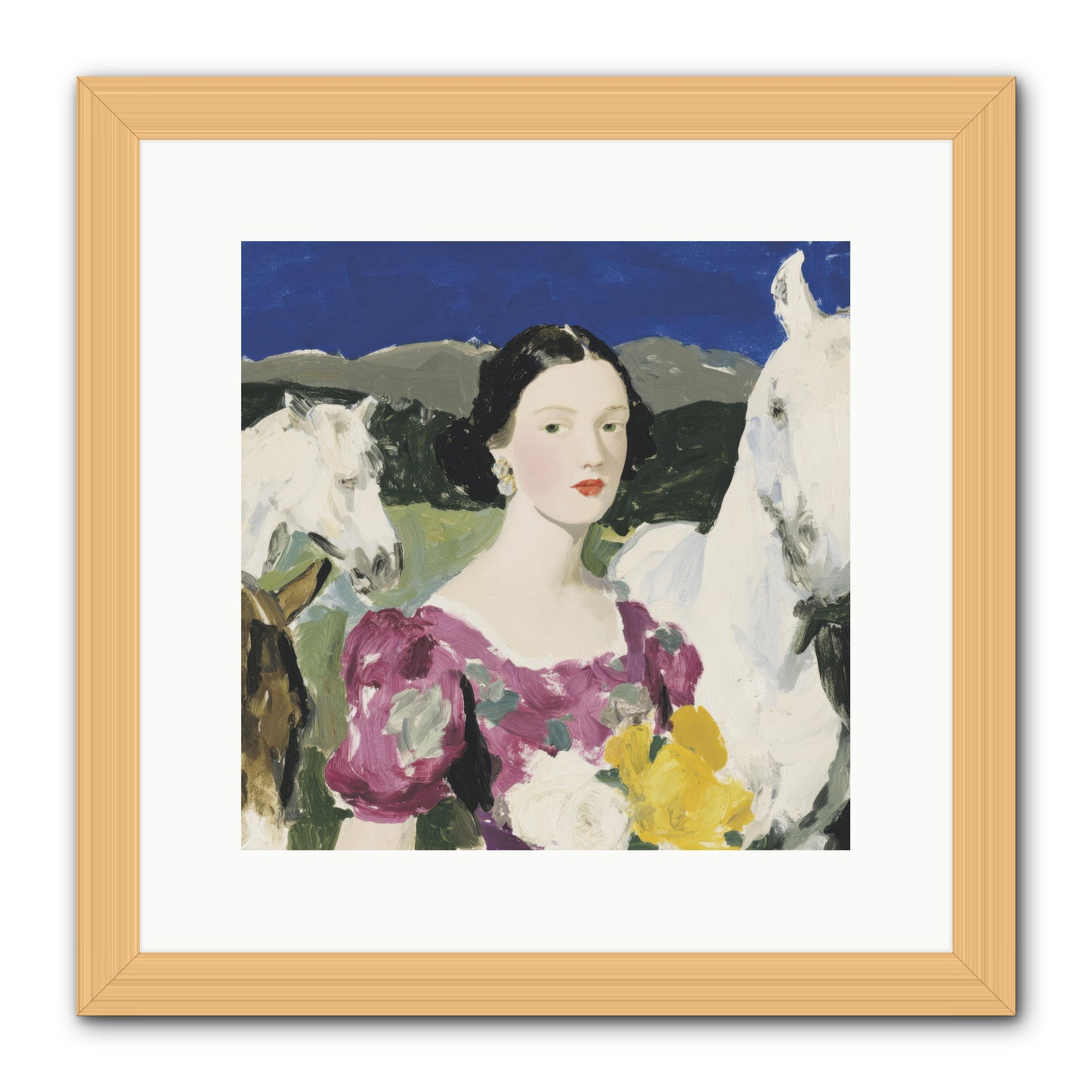 In the Dream Landscape -- Framed Print - Natural 12x12
