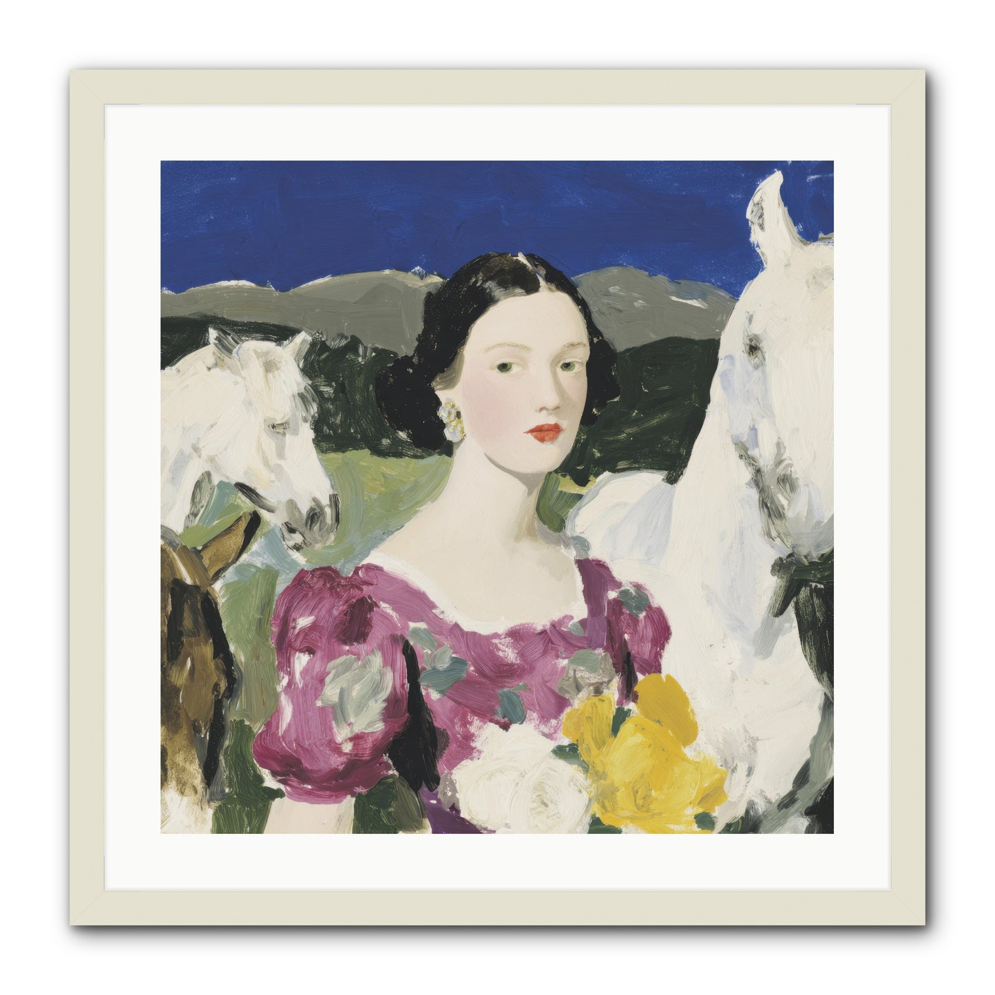 In the Dream Landscape -- Framed Print - White 24x24