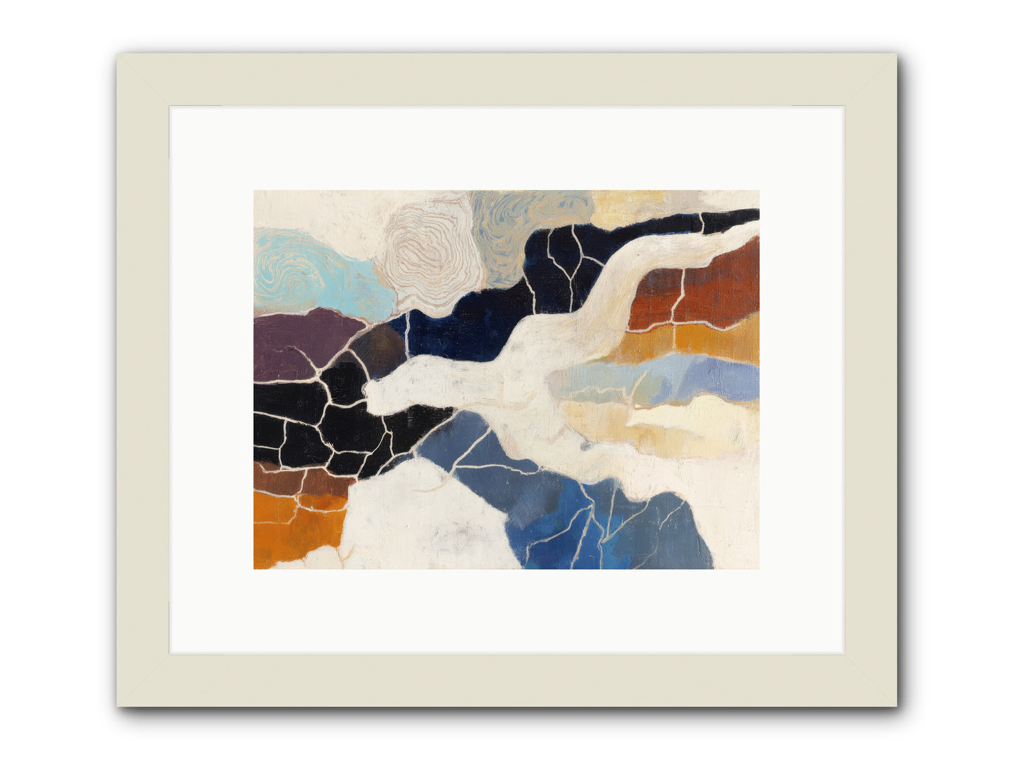 Incise -- Framed Print - White 12x9