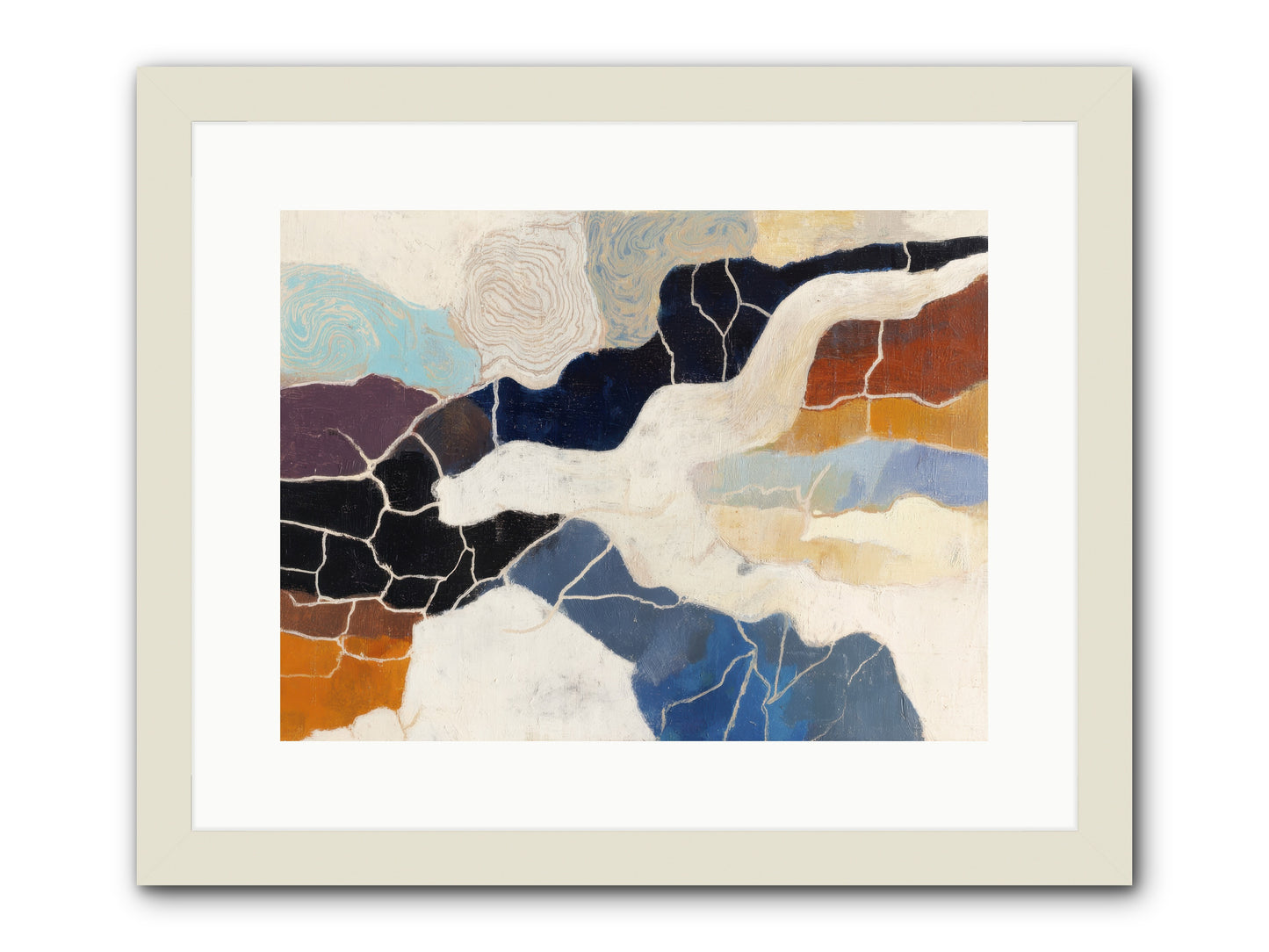 Incise -- Framed Print - White 16x12