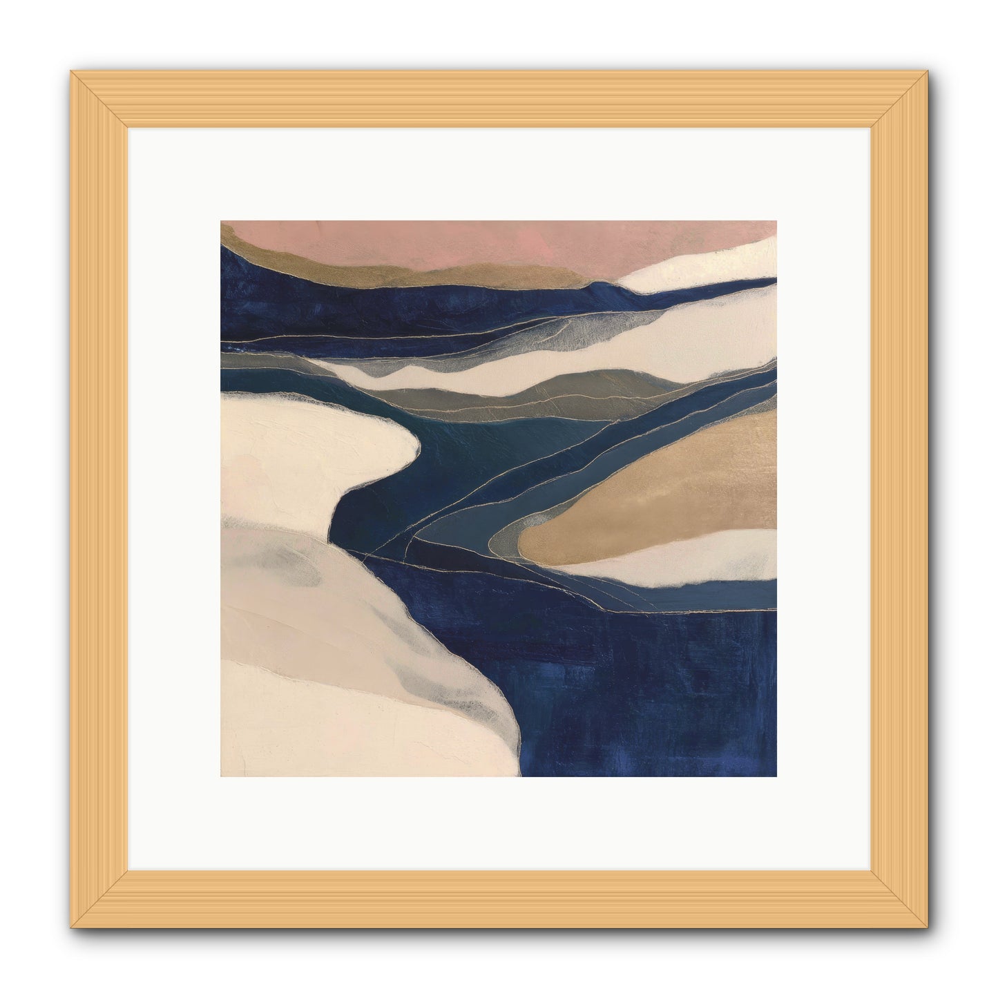 Indigo  -- Framed Print - Natural 12x12