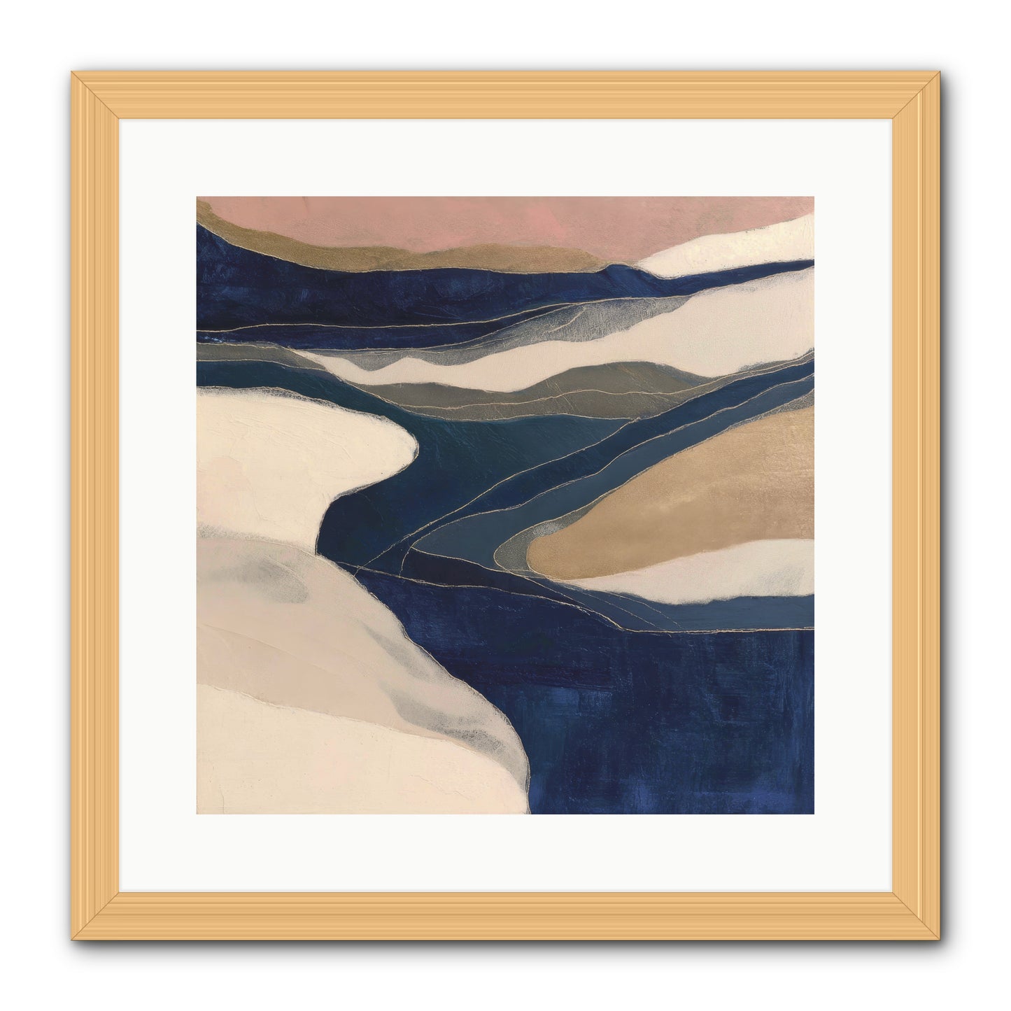Indigo  -- Framed Print - Natural 16x16