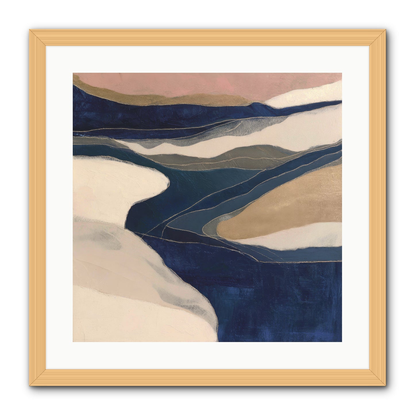 Indigo  -- Framed Print - Natural 20x20
