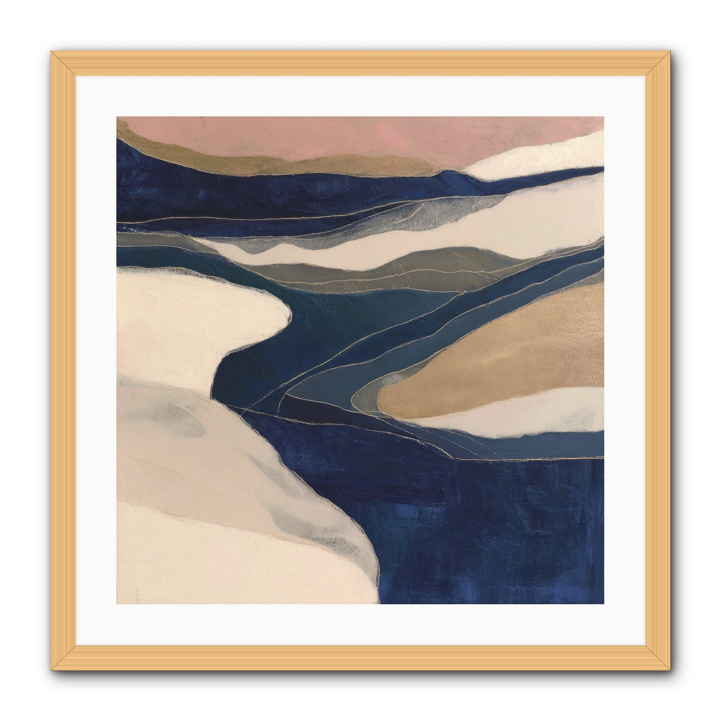 Indigo  -- Framed Print - Natural 24x24