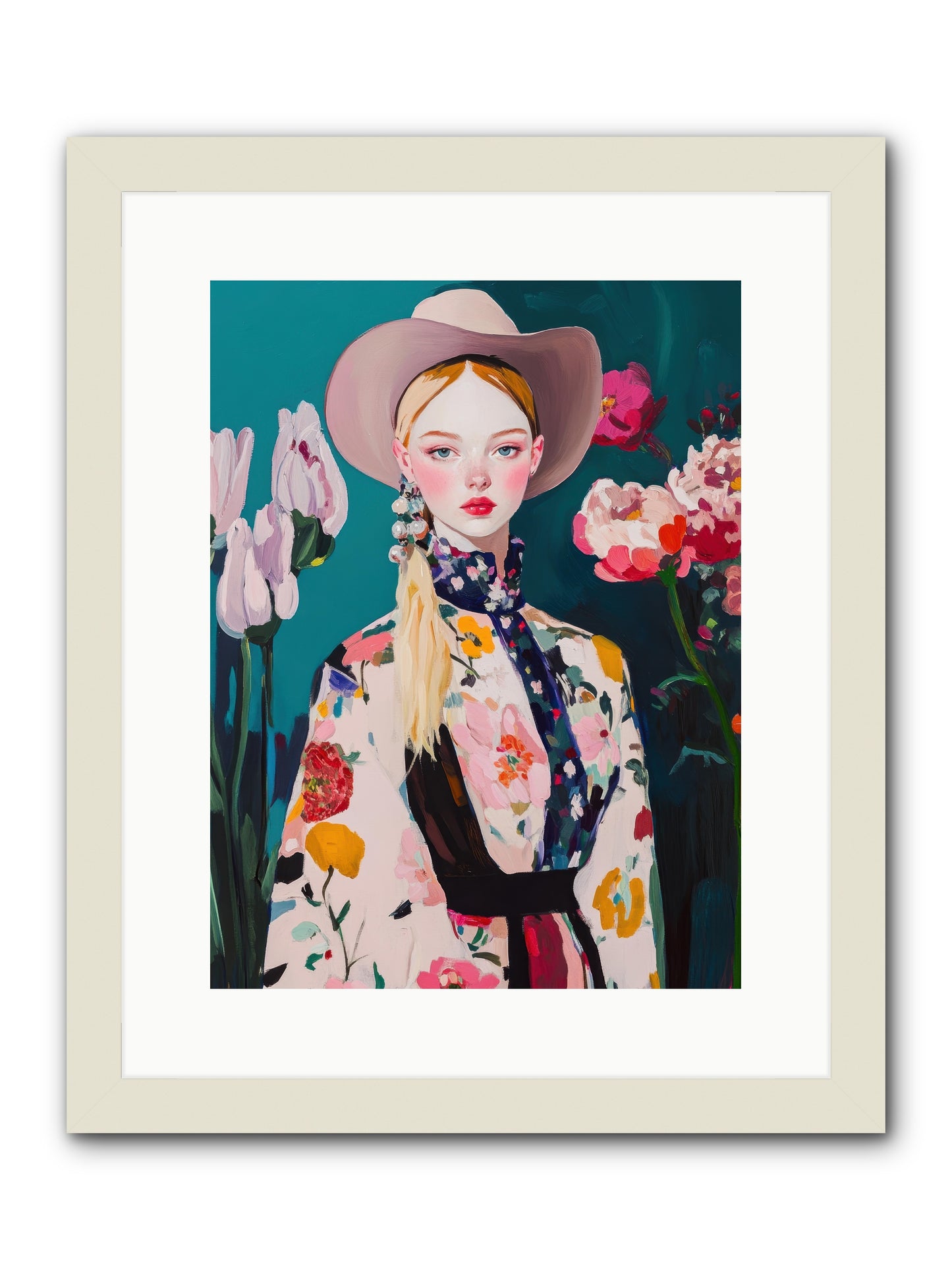 Indigo Desert -- Framed Print - White 12x16