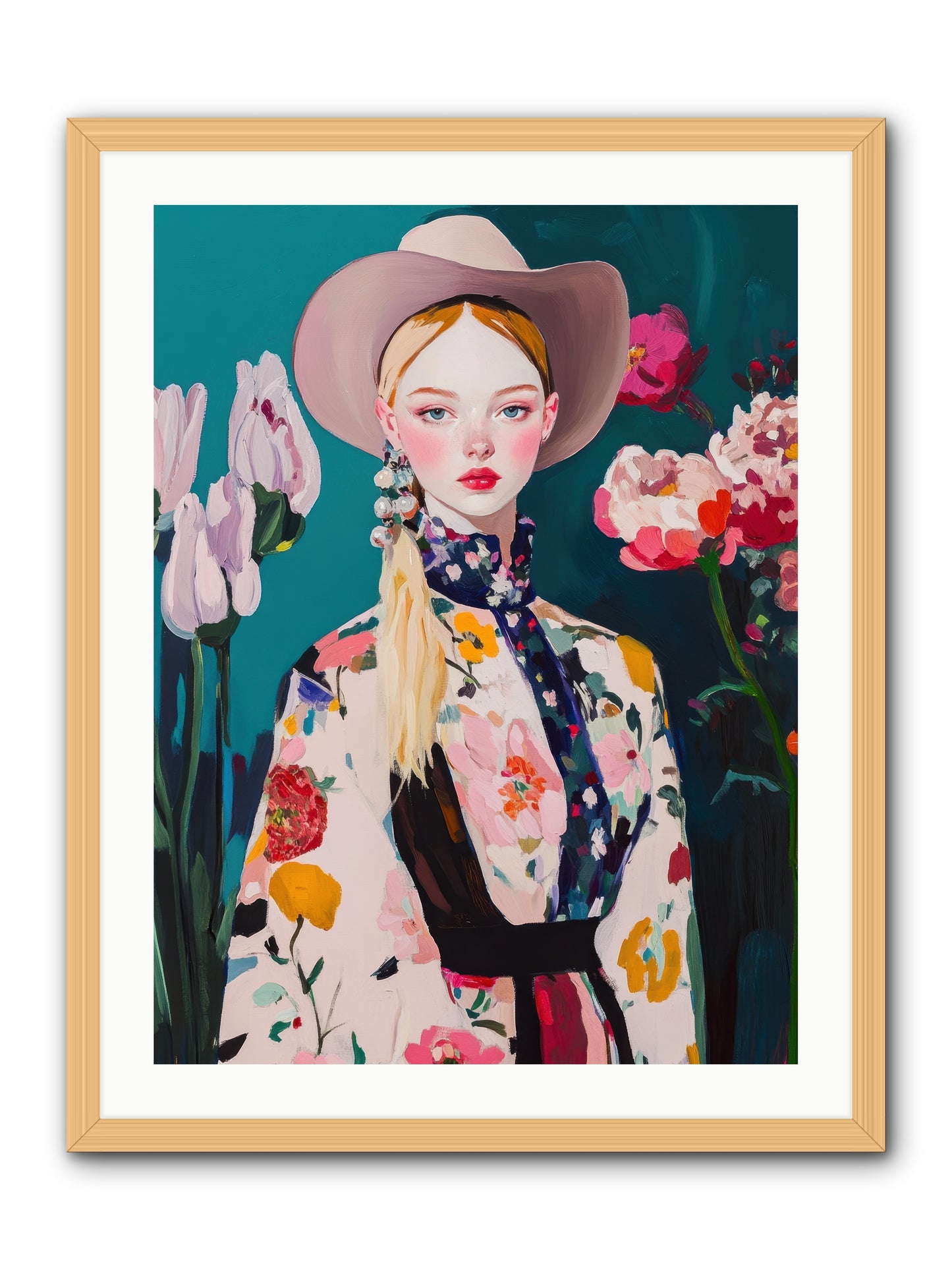 Indigo Desert -- Framed Print - Natural 24x32