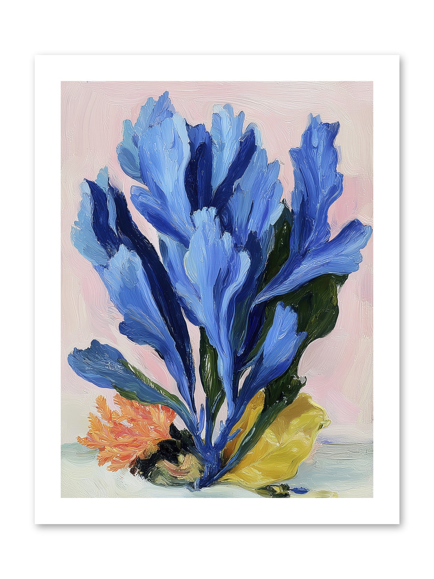 Indigo Sea Florals -- Paper Print 12x16