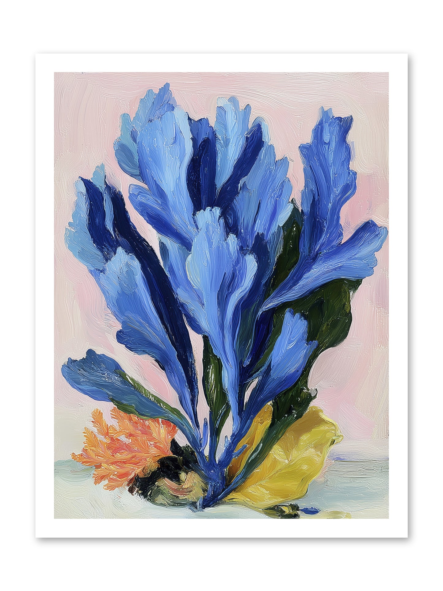 Indigo Sea Florals -- Loose Canvas Print 18x24