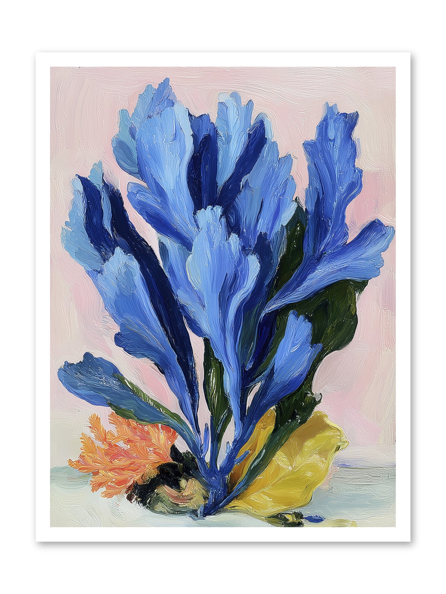 Indigo Sea Florals -- Paper Print 24x32