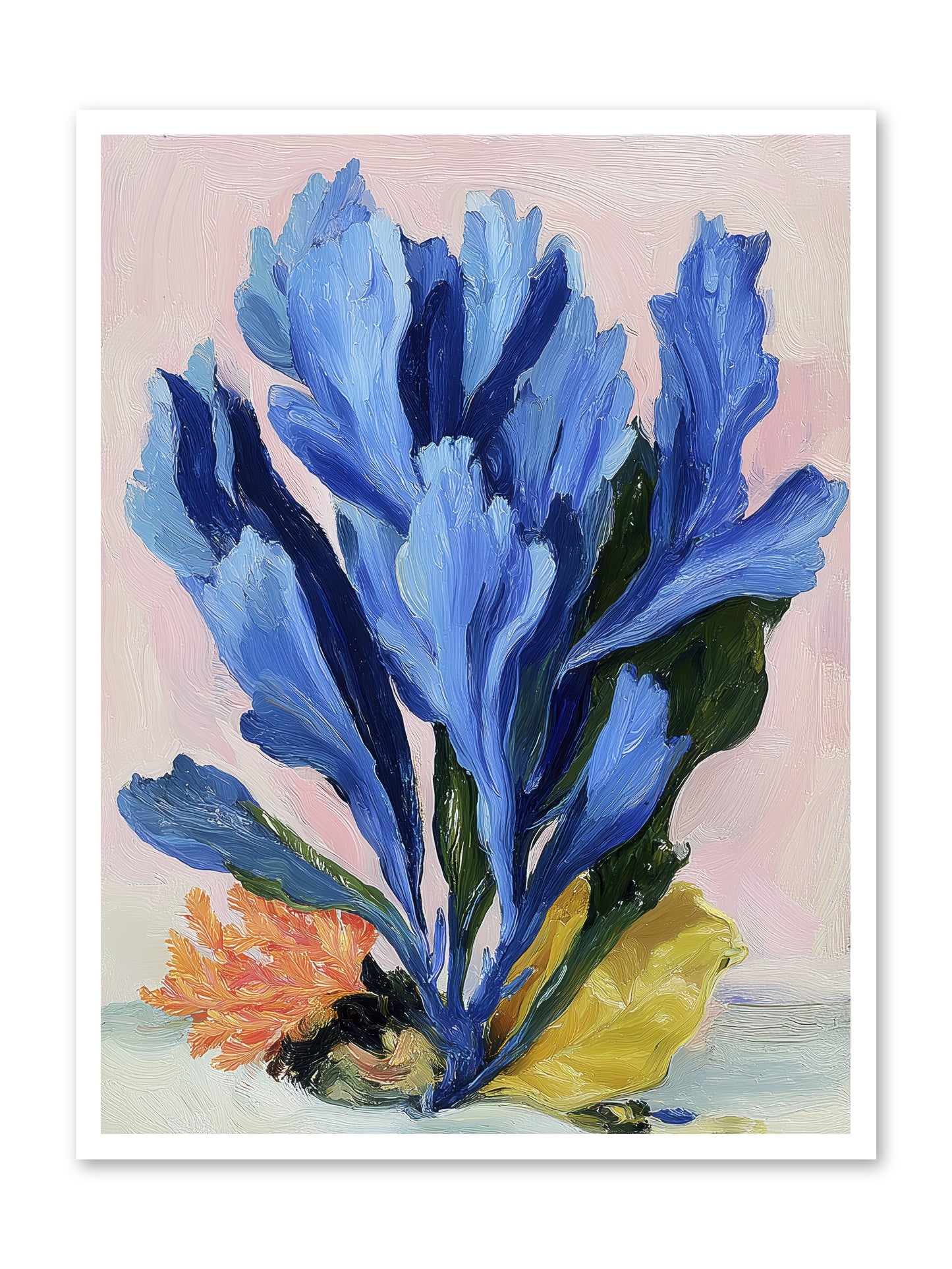 Indigo Sea Florals -- Paper Print 30x40