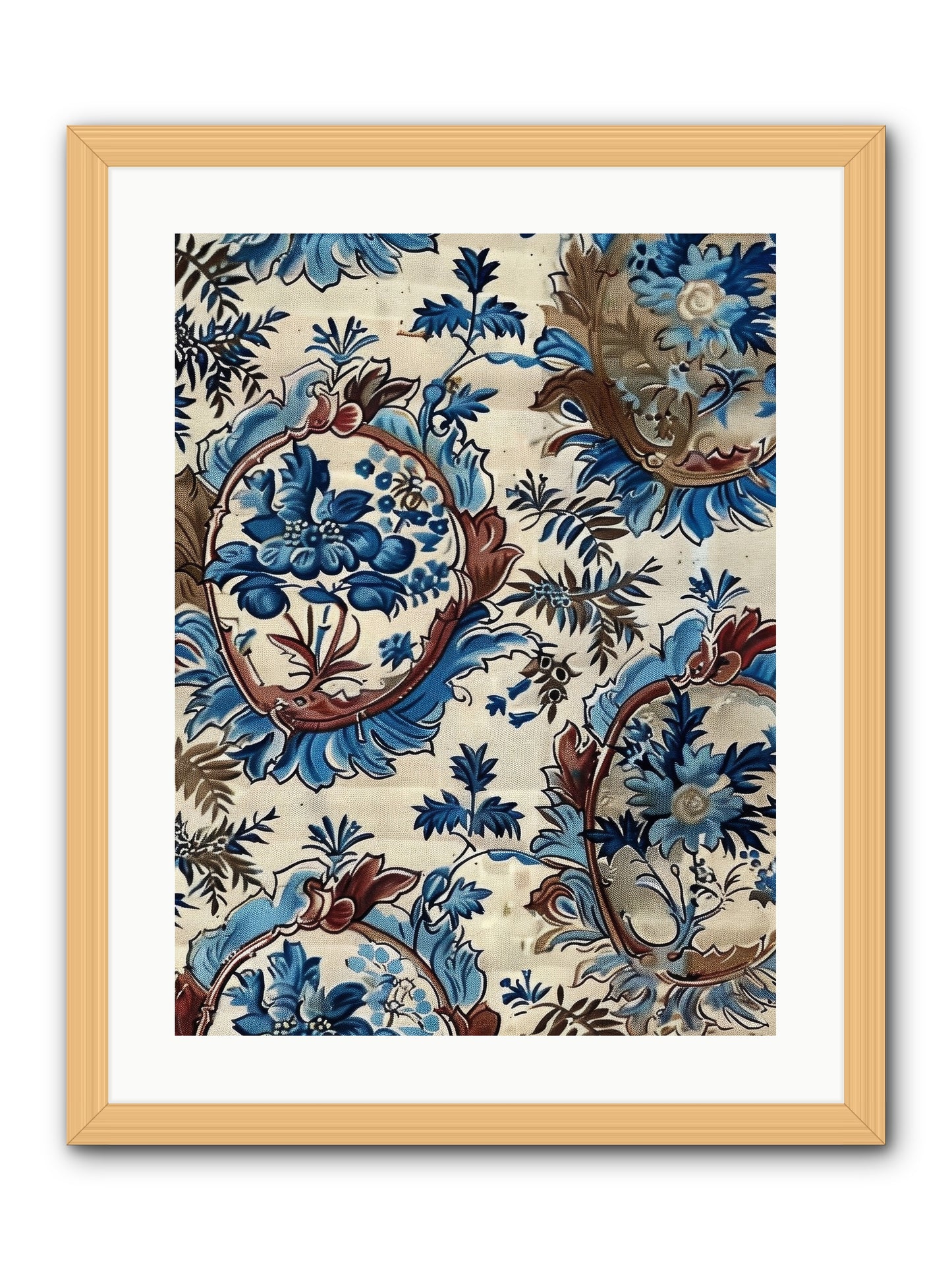Indigo Silhouette -- Framed Print - Natural 18x24