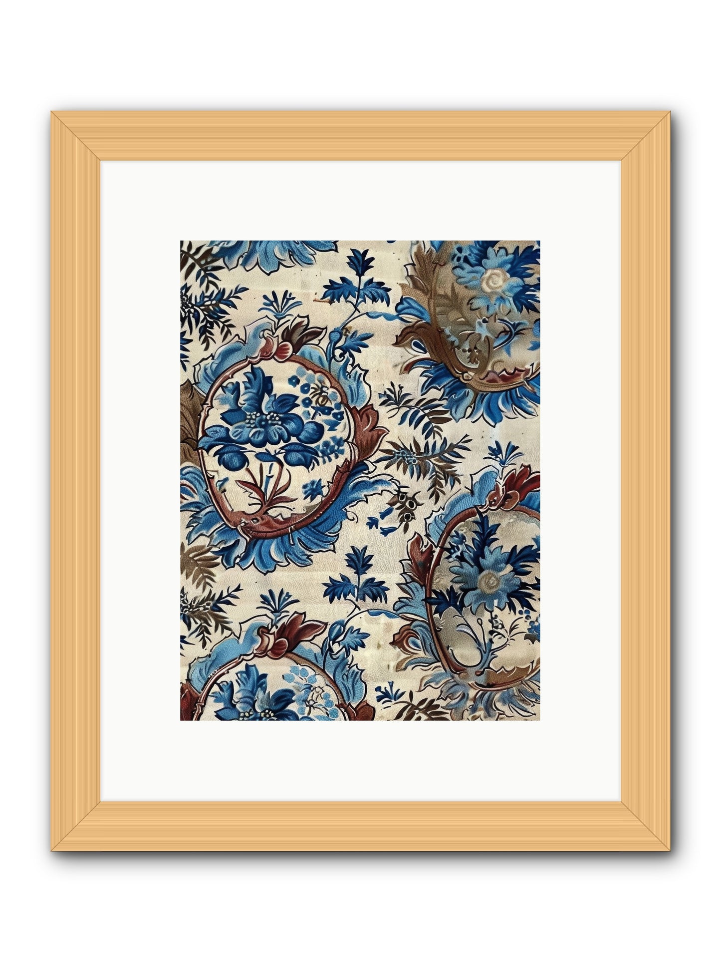 Indigo Silhouette -- Framed Print - Natural 9x12
