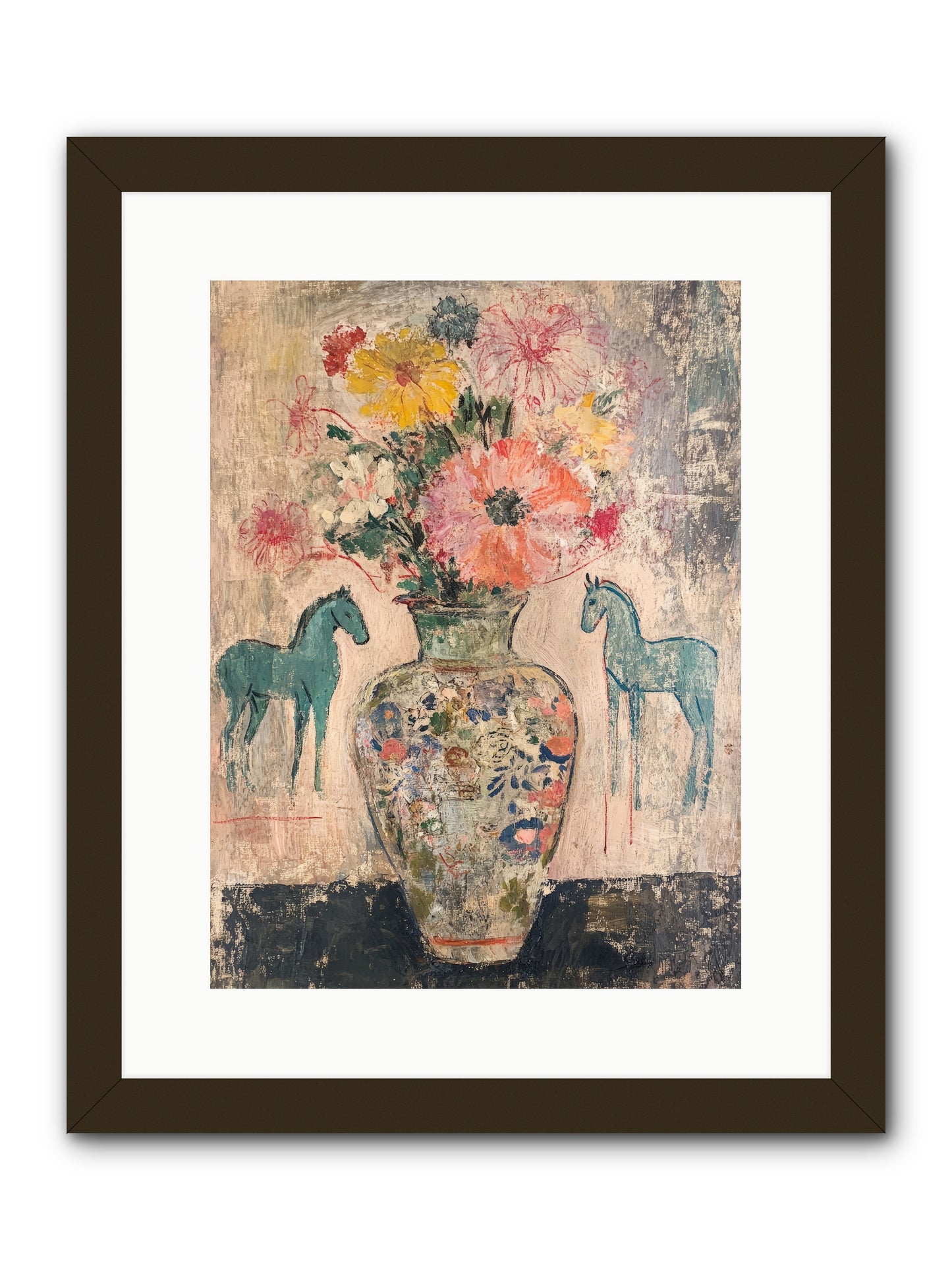 Indigo Steeds Of Ashworth -- Framed Print - Black 12x16