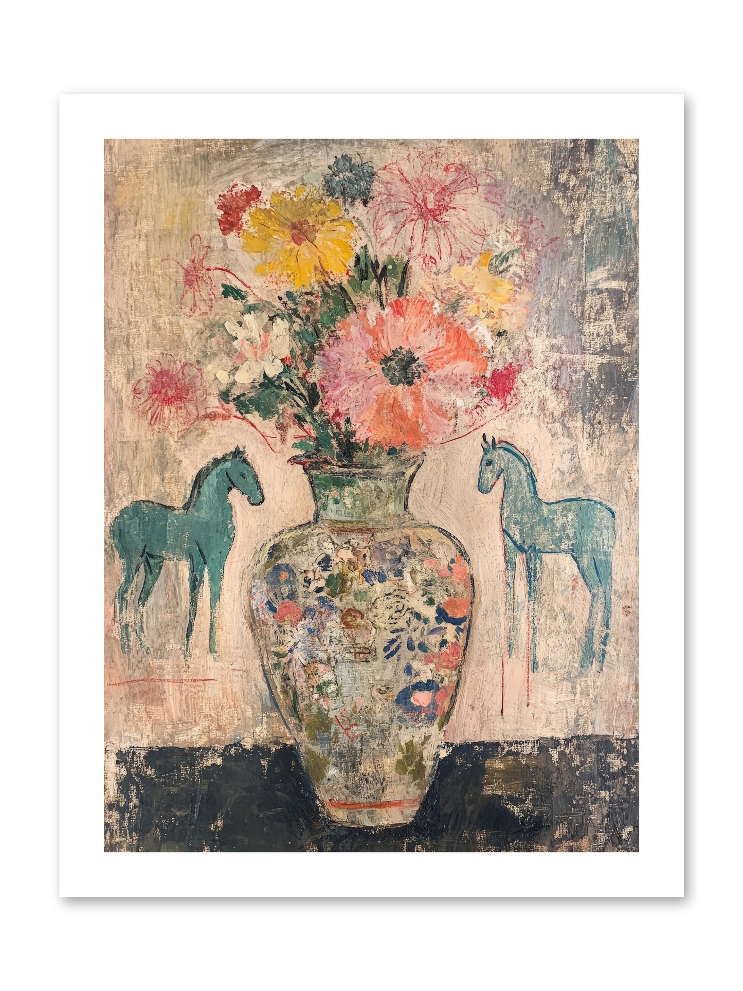 Indigo Steeds Of Ashworth -- Loose Canvas Print 12x16