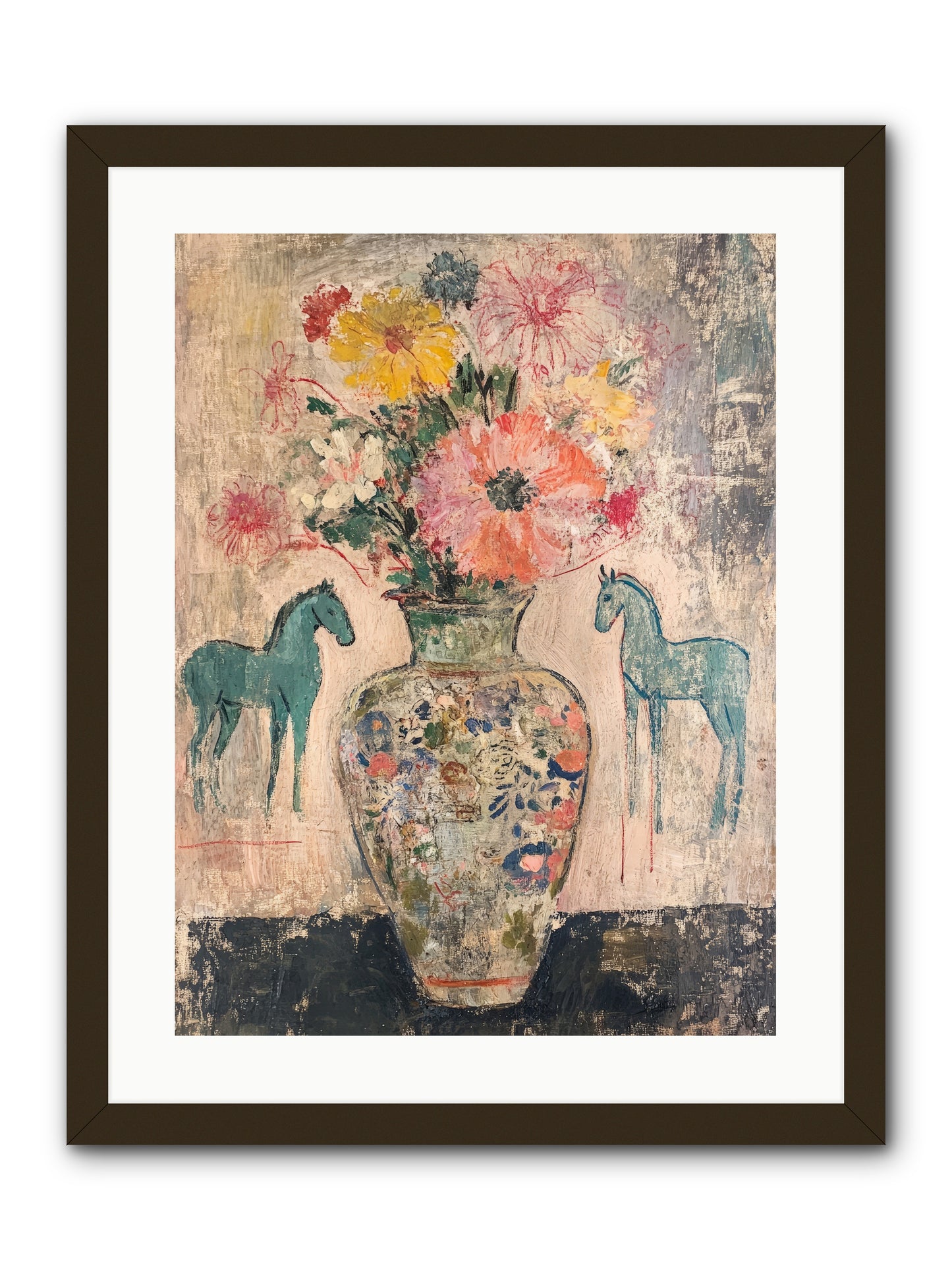 Indigo Steeds Of Ashworth -- Framed Print - Black 18x24