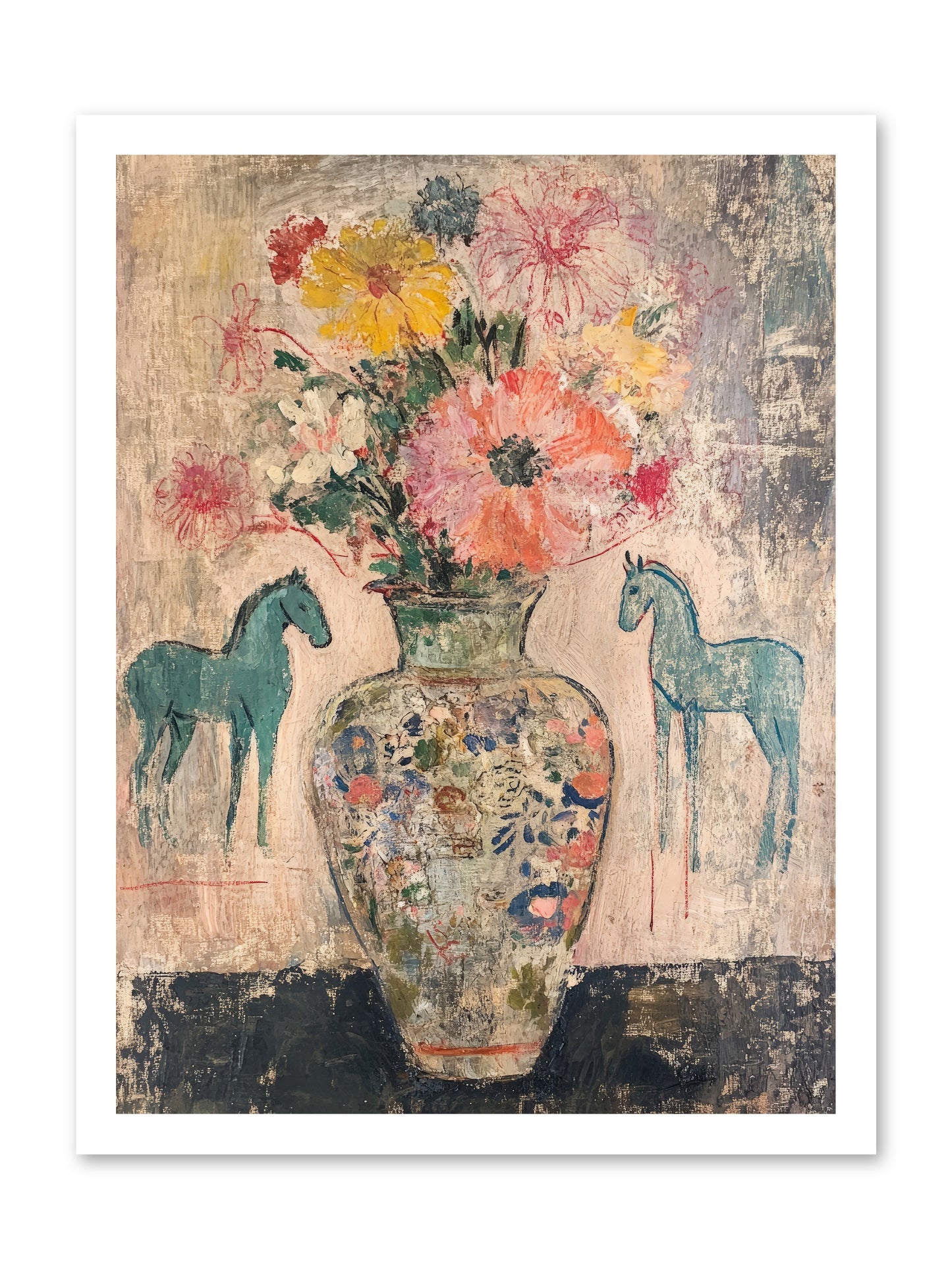 Indigo Steeds Of Ashworth -- Loose Canvas Print 18x24