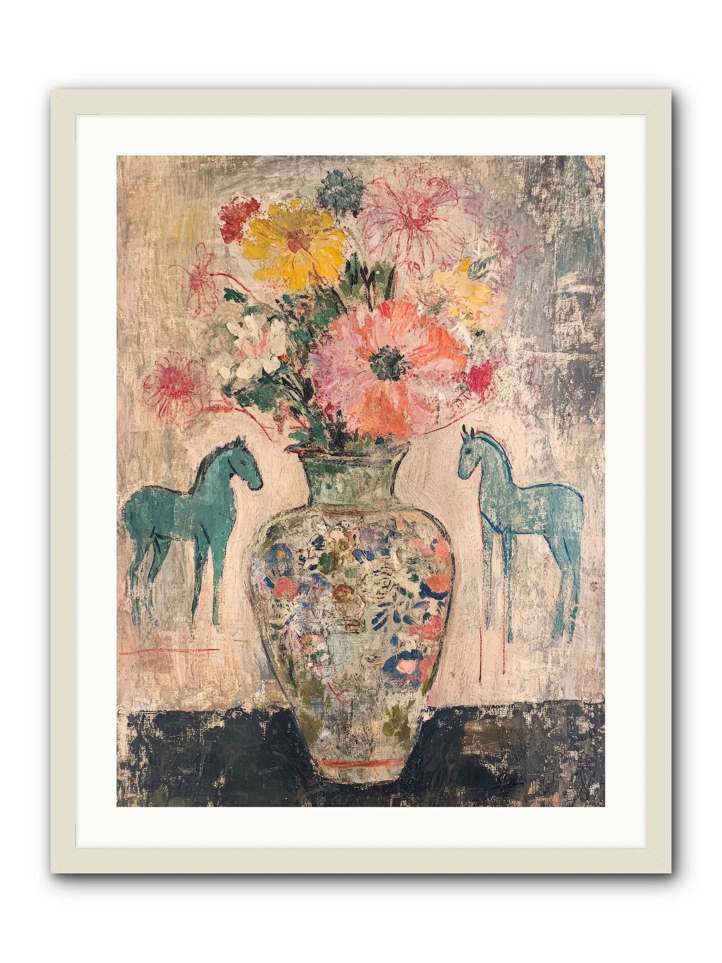 Indigo Steeds Of Ashworth -- Framed Print - White 24x32