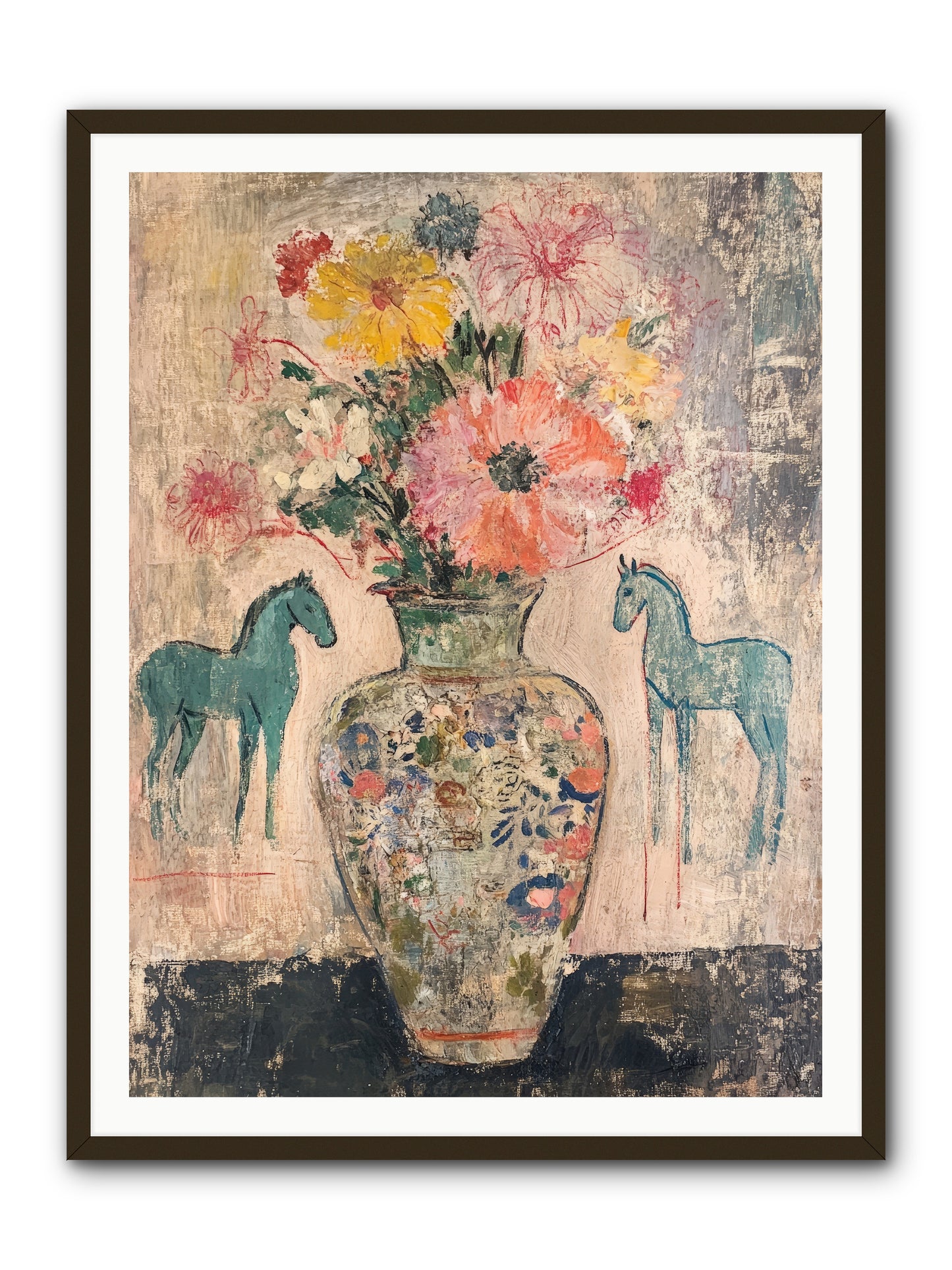 Indigo Steeds Of Ashworth -- Framed Print - Black 36x48