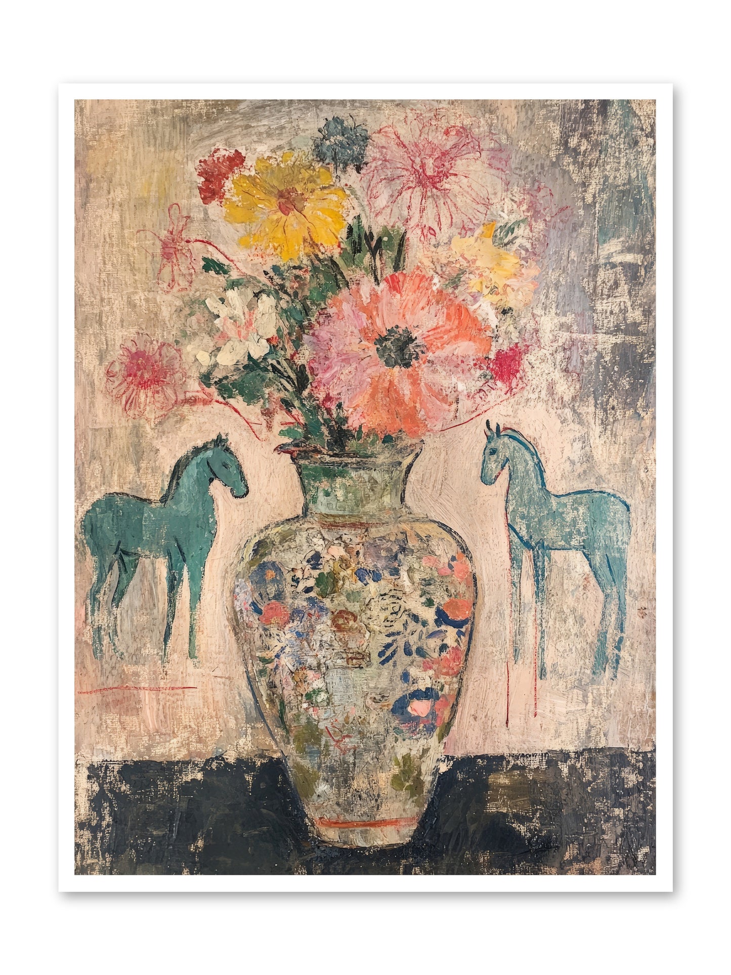 Indigo Steeds Of Ashworth -- Loose Canvas Print 36x48