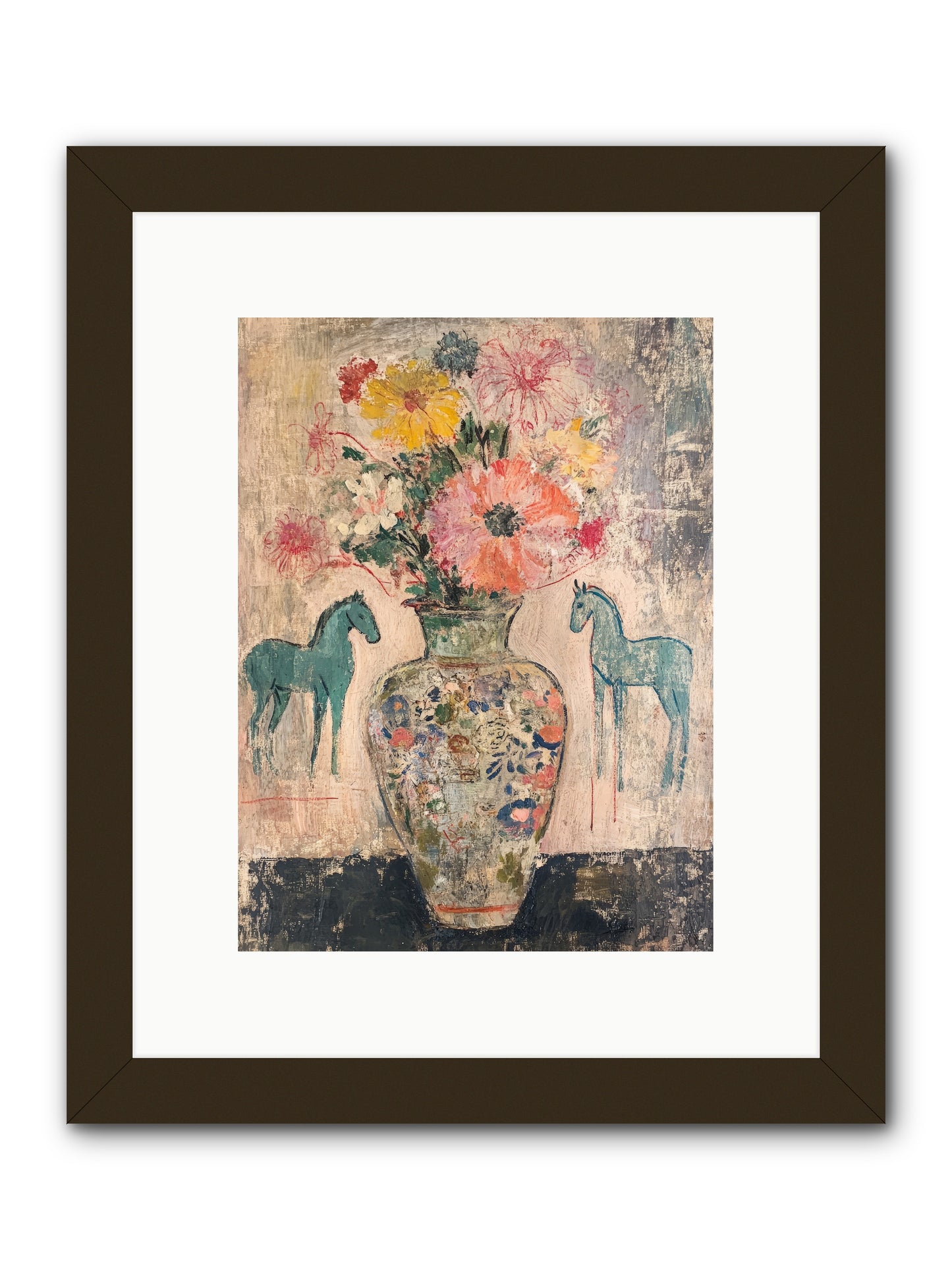 Indigo Steeds Of Ashworth -- Framed Print - Black 9x12